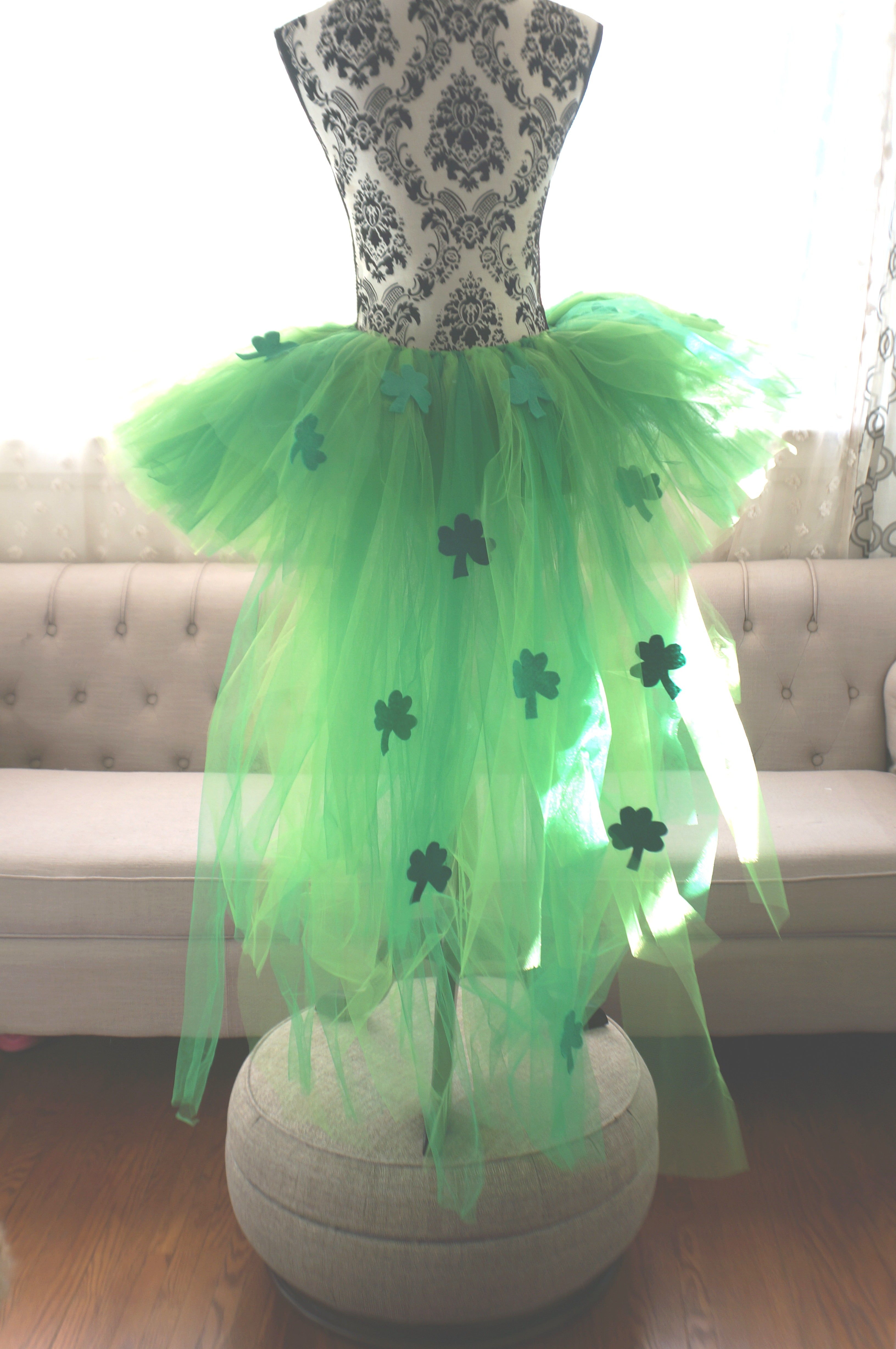 St. Patrick's Day Tutu with Train - Adult Handmade Costume