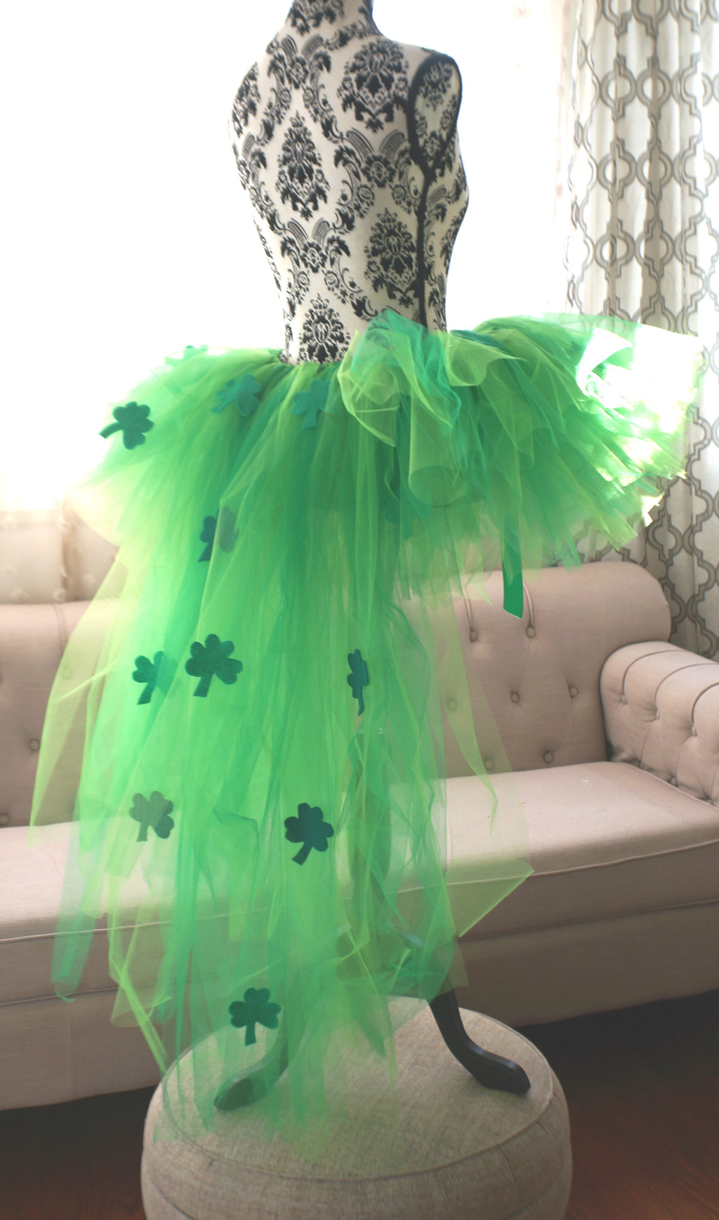 St. Patrick's Day Tutu with Train - Adult Handmade Costume