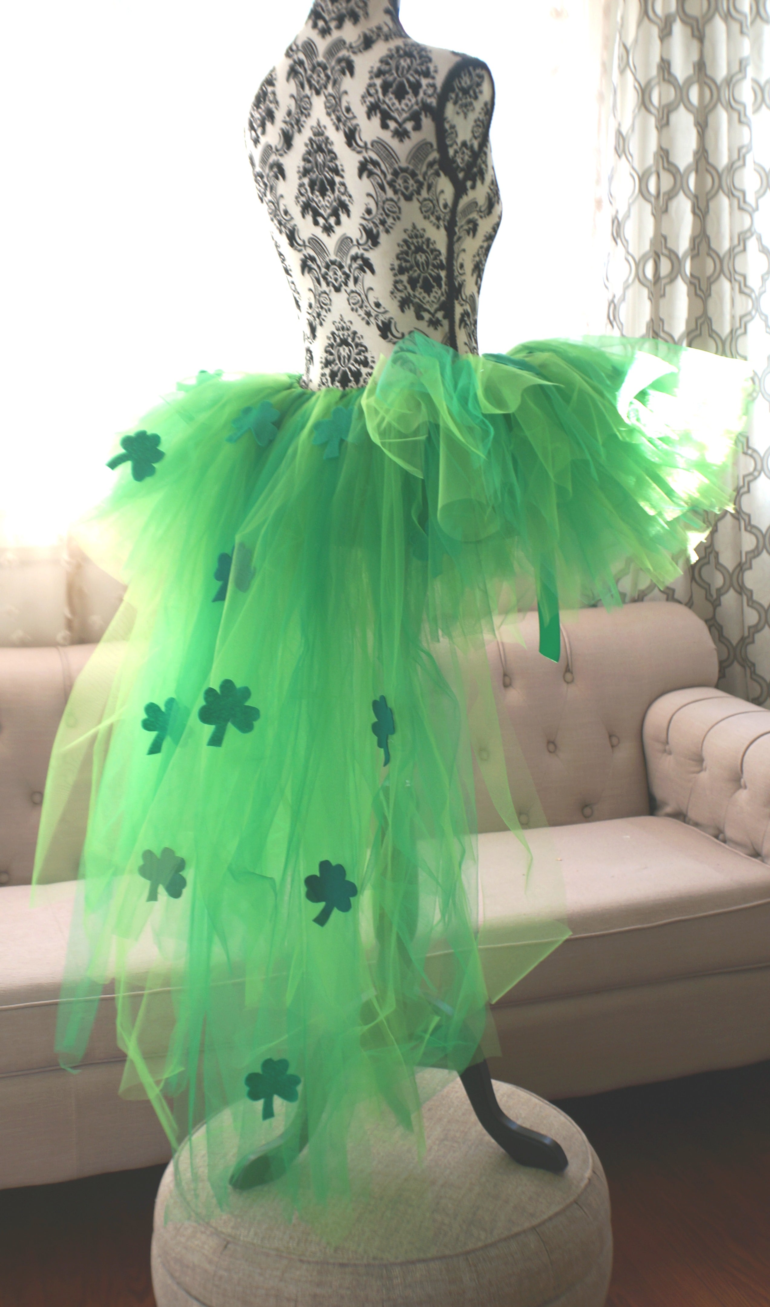St. Patrick's Day Tutu with Train - Adult Handmade Costume