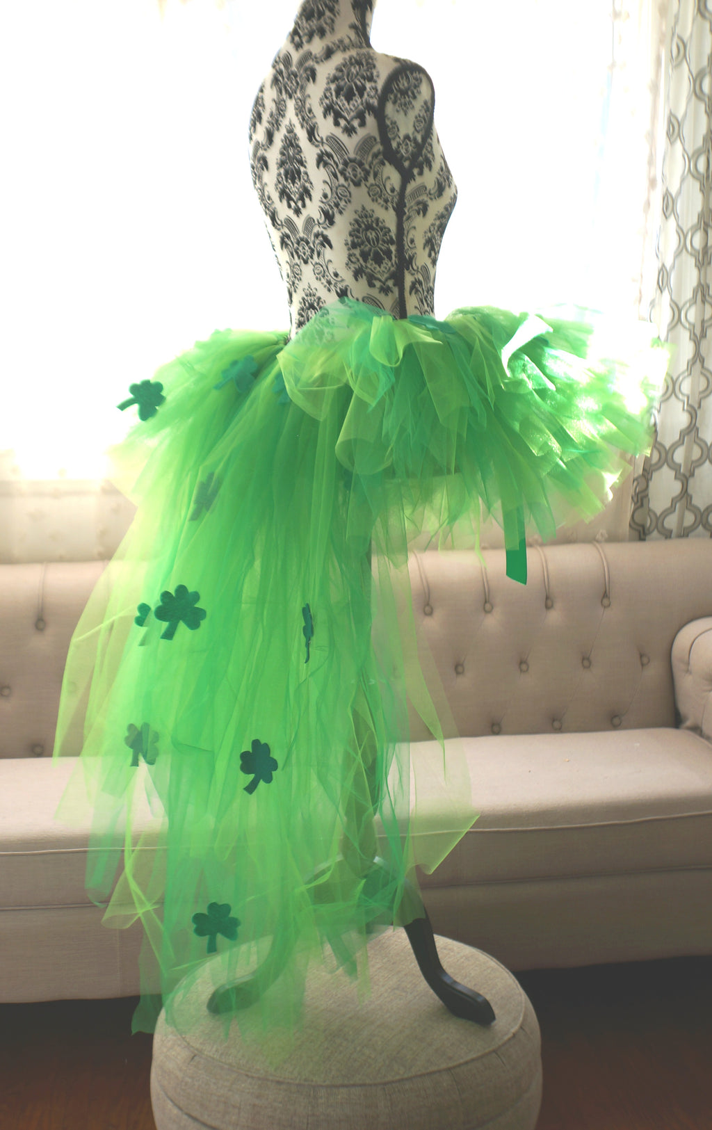 St. Patrick's Day Tutu with Train - Adult Handmade Costume