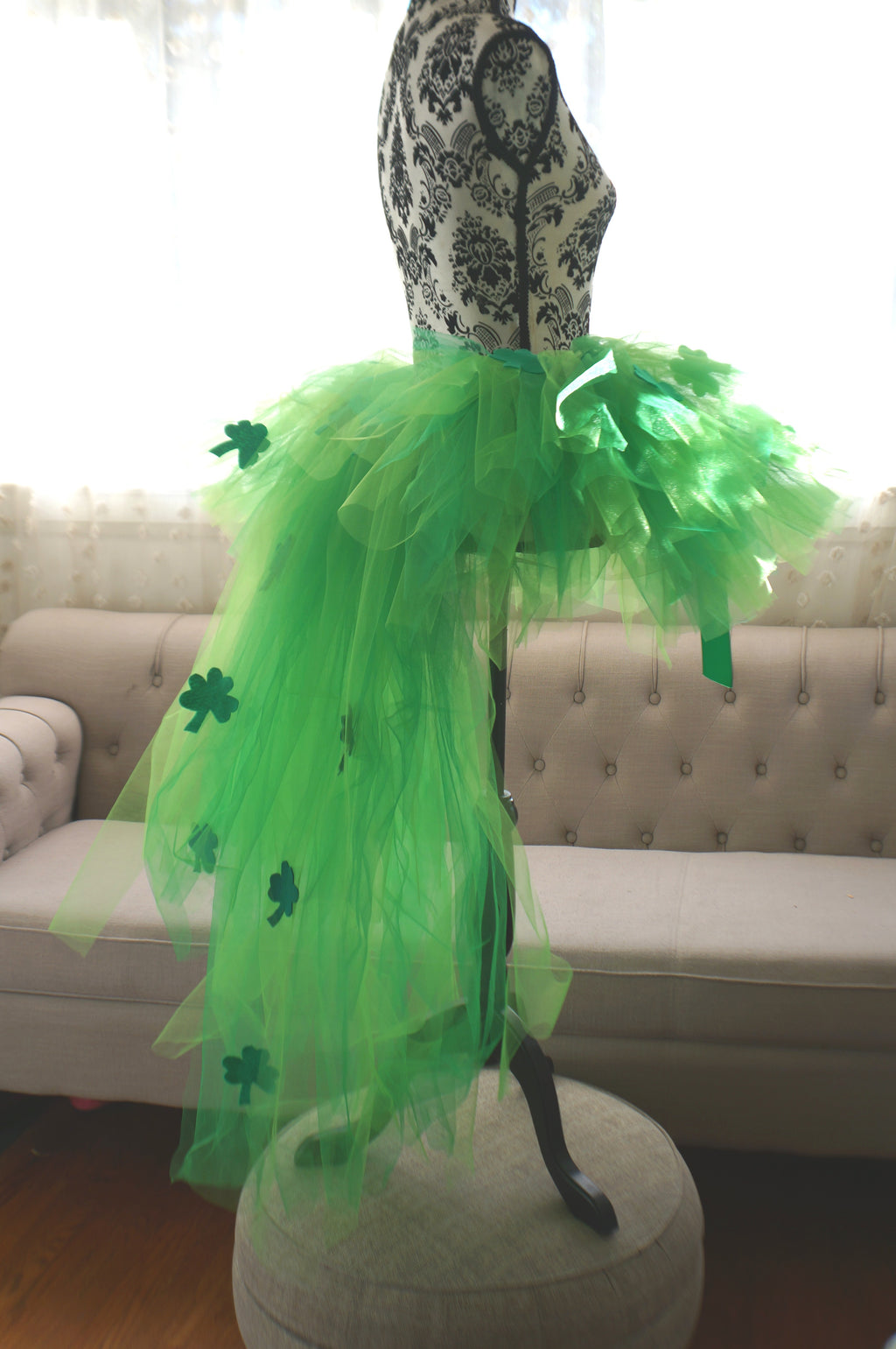 St. Patrick's Day Tutu with Train - Adult Handmade Costume
