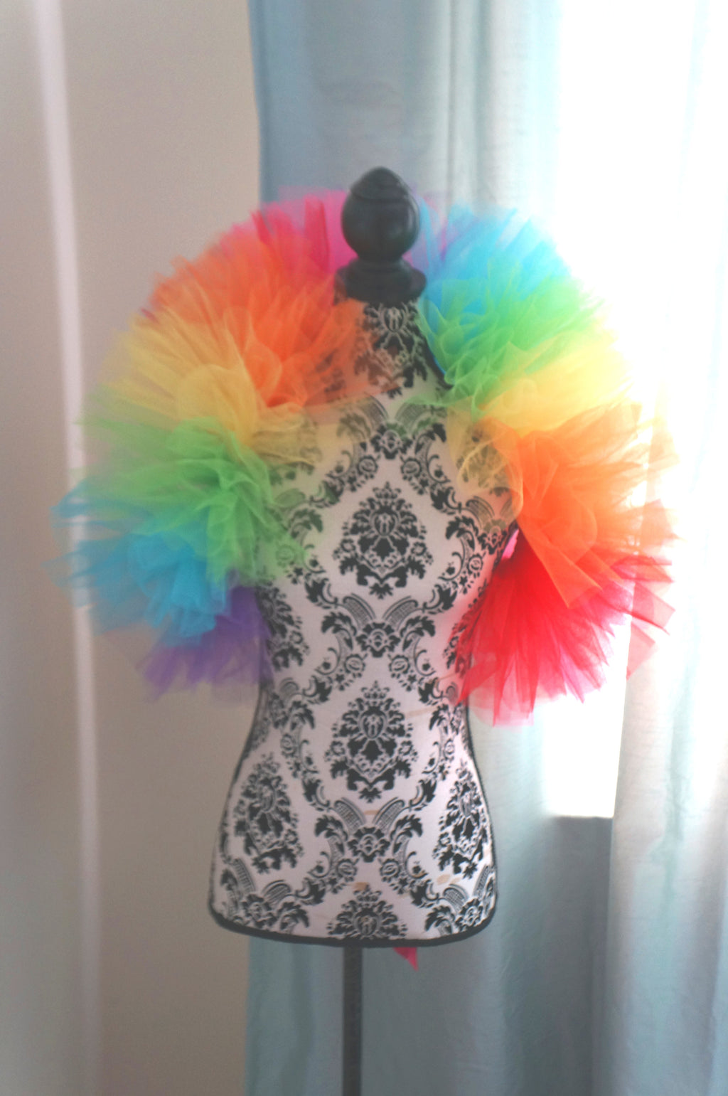 Rainbow Tulle Boa – Handmade Pride Parade & Burlesque Shoulder Boa