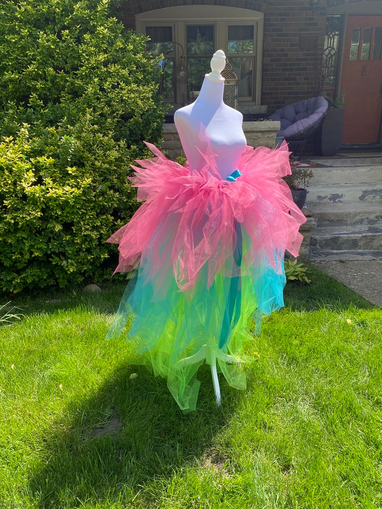 Neon Pink, Green & Blue Ankle Length Adult Tutu