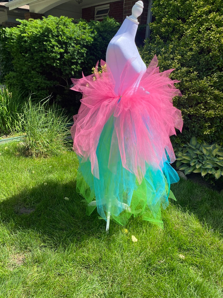 Neon Pink, Green & Blue Ankle Length Adult Tutu