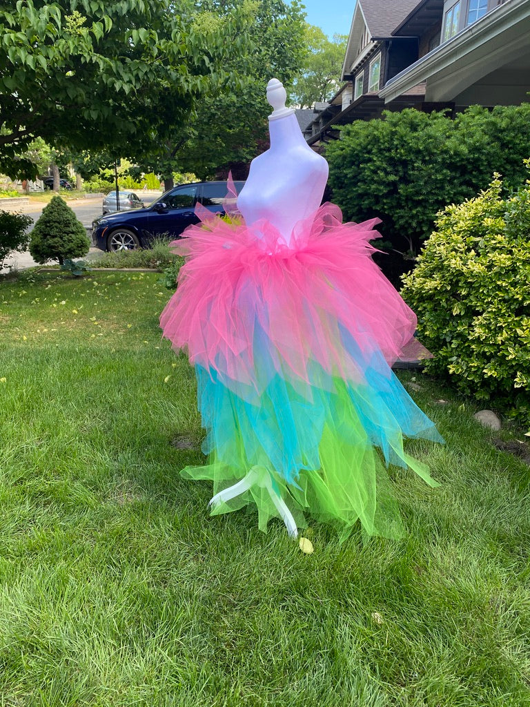 Neon Pink, Green & Blue Ankle Length Adult Tutu