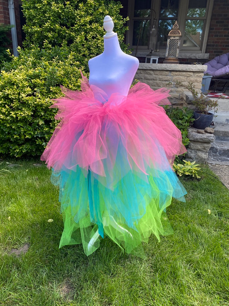 Neon Pink, Green & Blue Ankle Length Adult Tutu