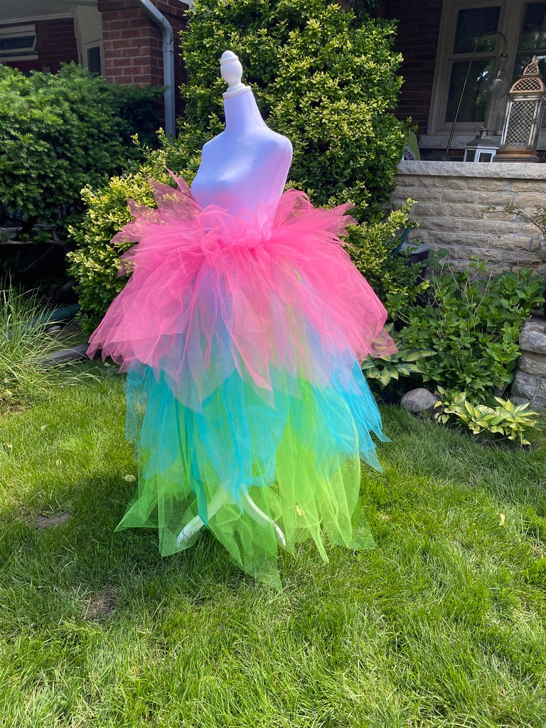 Neon Pink, Green & Blue Ankle Length Adult Tutu