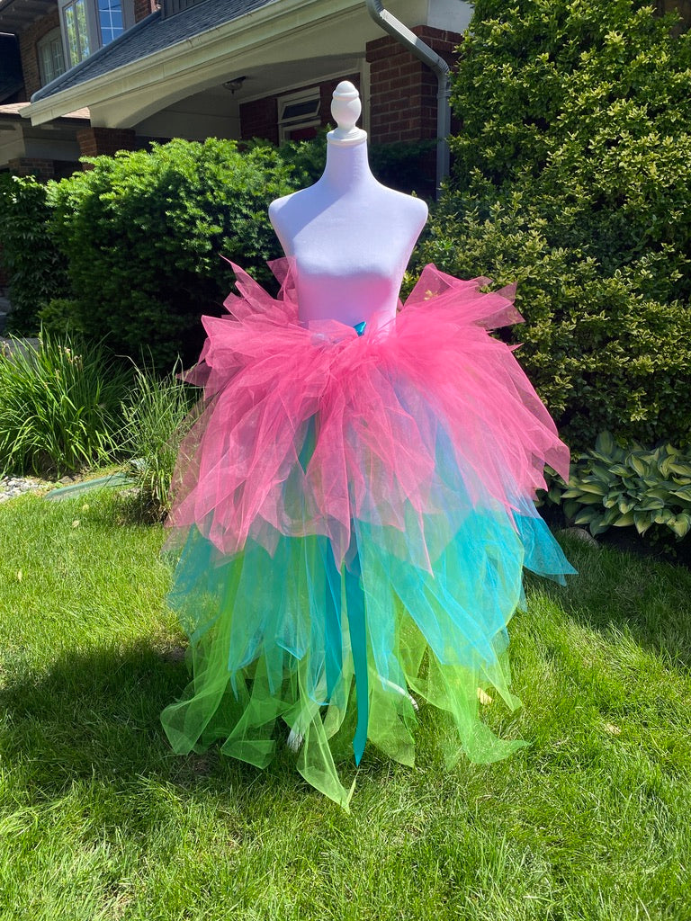 Neon Pink, Green & Blue Ankle Length Adult Tutu