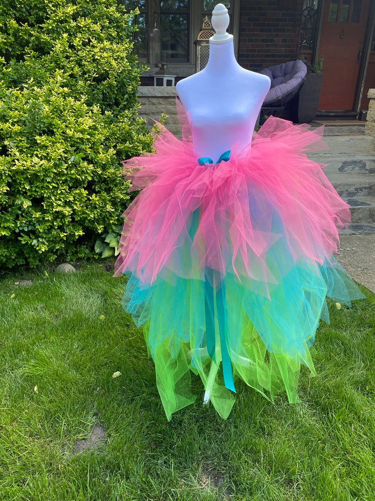 Neon Pink, Green & Blue Ankle Length Adult Tutu