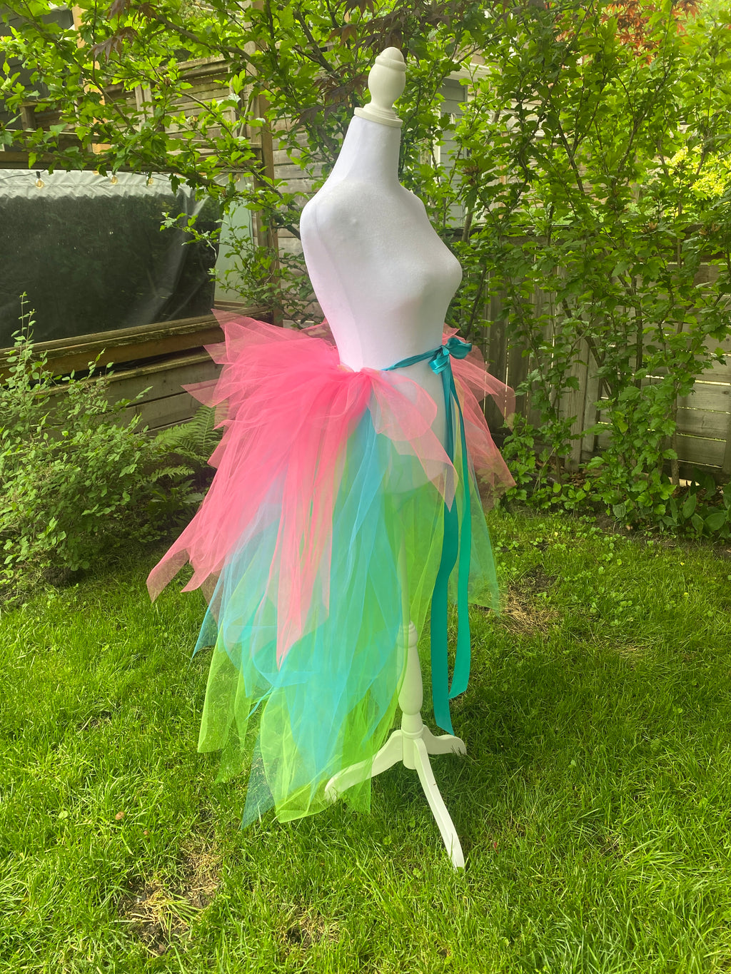 Neon Pixie Cut Half Tutu — Adult Train, Tail, Bustle & Overskirt