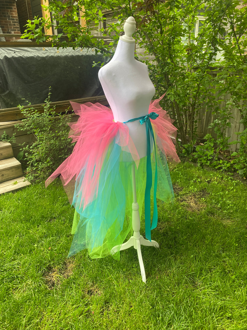 Neon Pixie Cut Half Tutu — Adult Train, Tail, Bustle & Overskirt