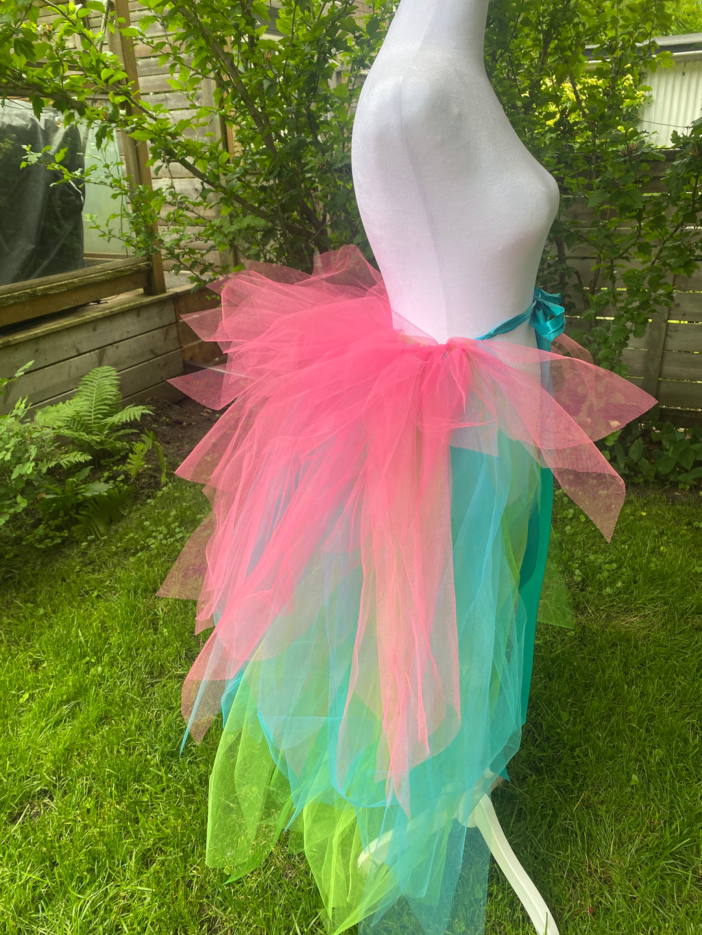 Neon Pixie Cut Half Tutu — Adult Train, Tail, Bustle & Overskirt