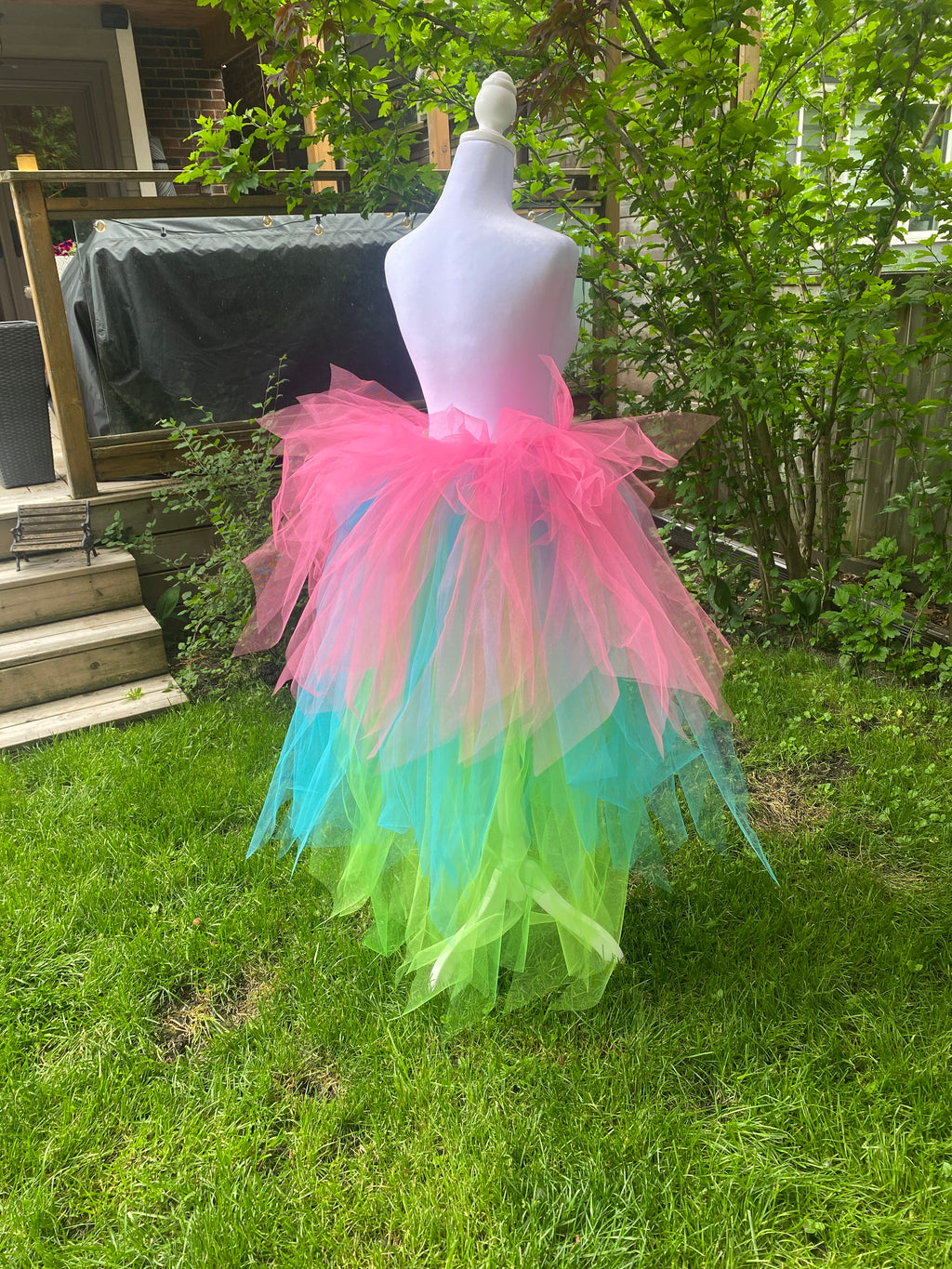 Neon Pixie Cut Half Tutu — Adult Train, Tail, Bustle & Overskirt
