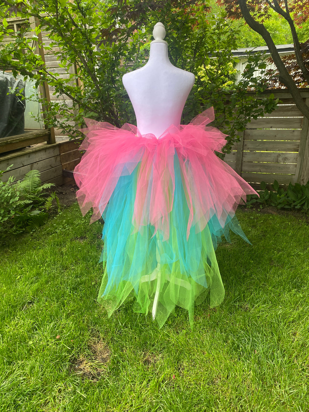 Neon Pixie Cut Half Tutu — Adult Train, Tail, Bustle & Overskirt