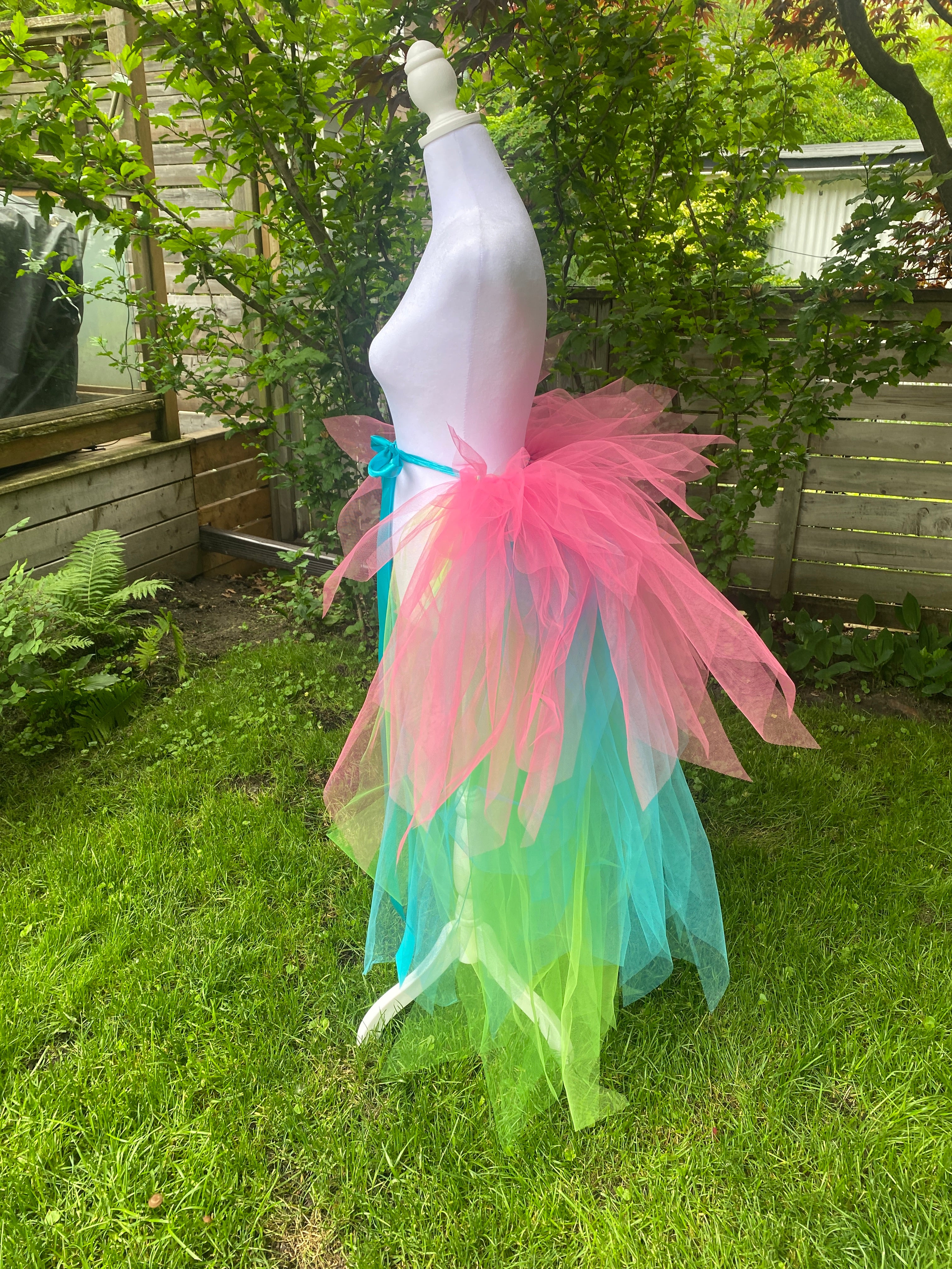 Neon Pixie Cut Half Tutu — Adult Train, Tail, Bustle & Overskirt