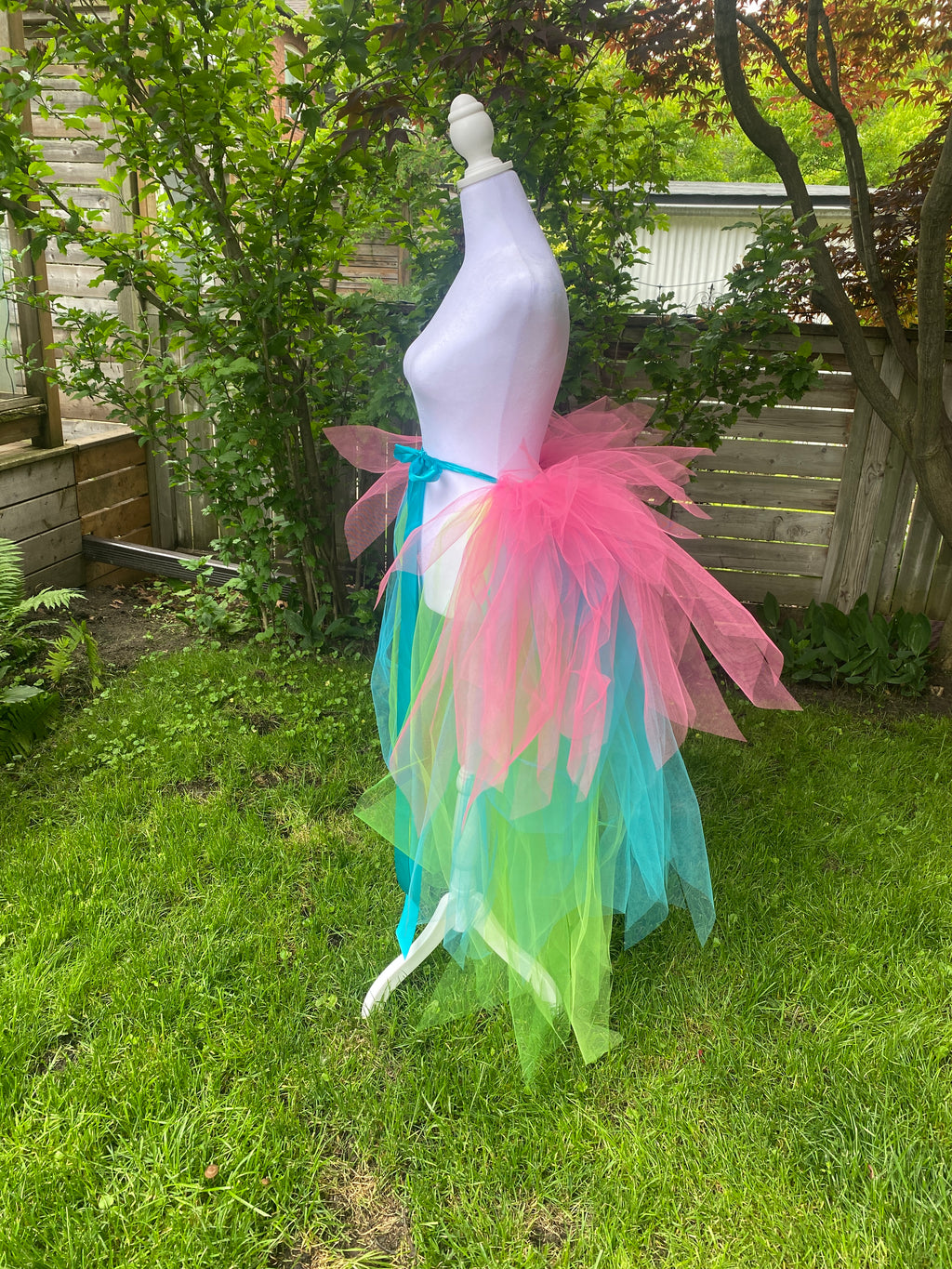Neon Pixie Cut Half Tutu — Adult Train, Tail, Bustle & Overskirt