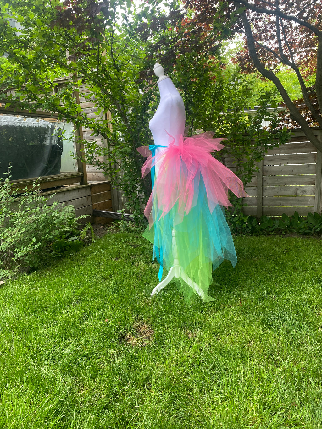 Neon Pixie Cut Half Tutu — Adult Train, Tail, Bustle & Overskirt