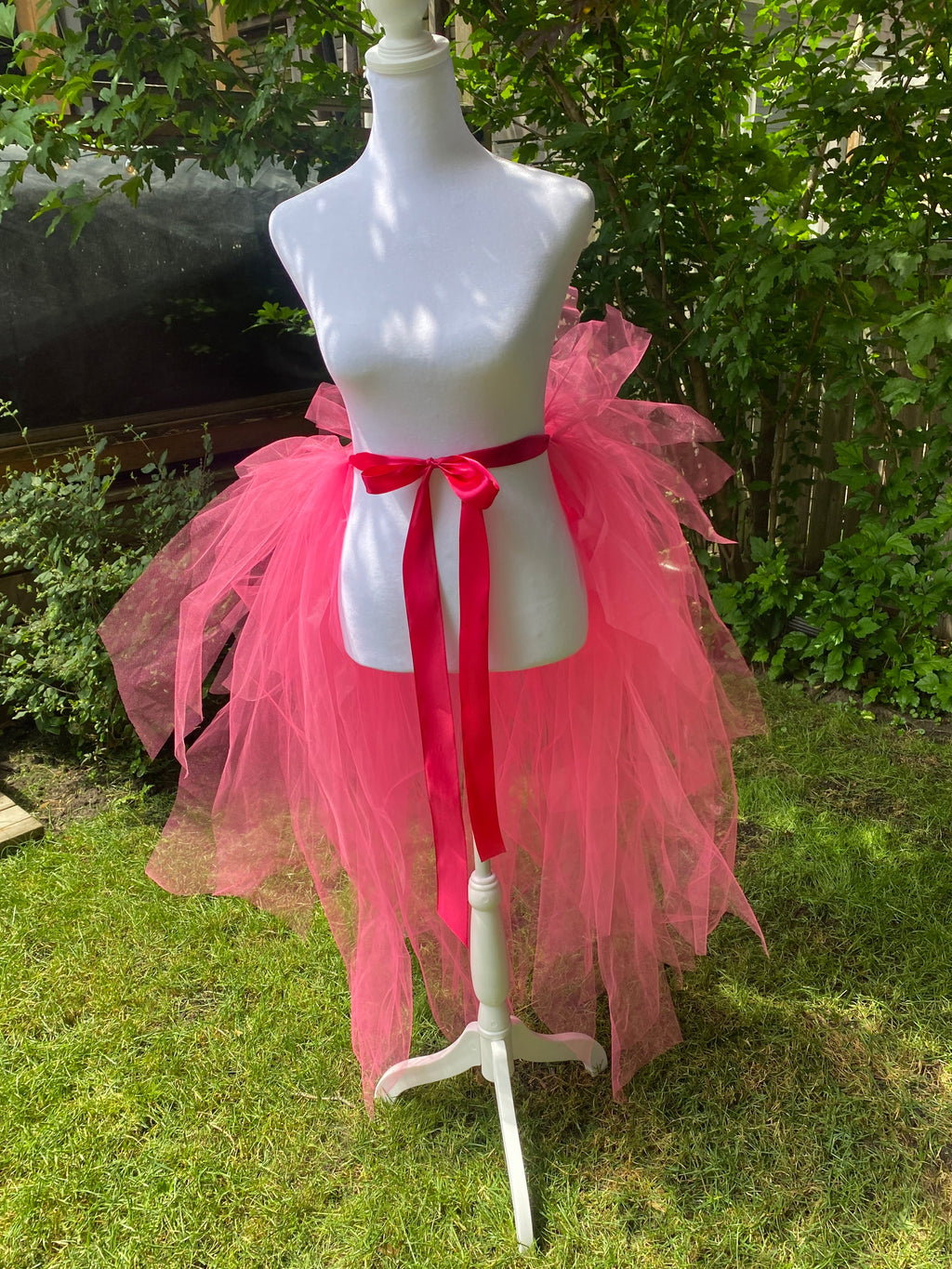 Hot Pink Pixie Cut Half Tutu — Adult Train, Tail, Bustle & Overskirt