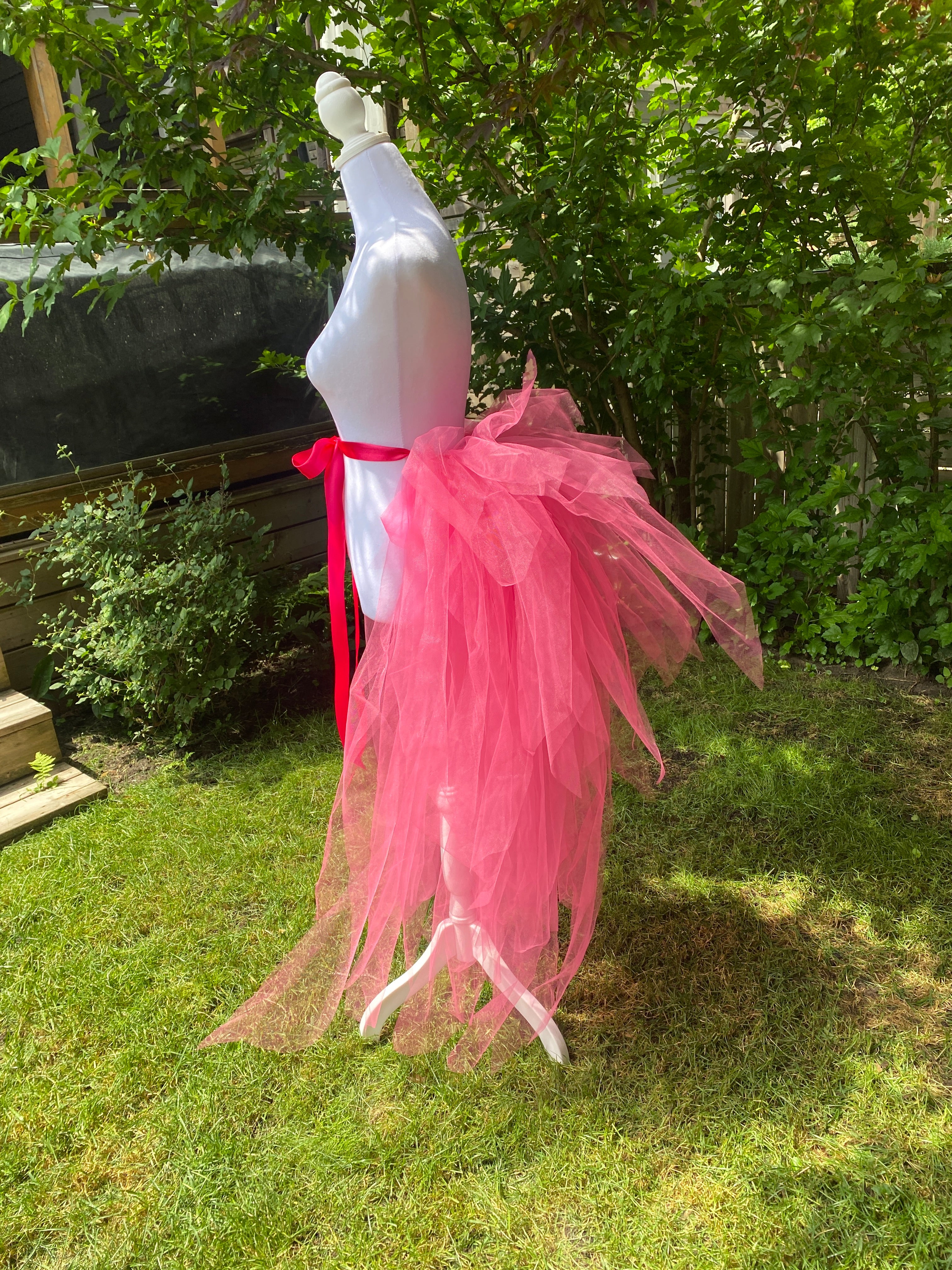 Hot Pink Pixie Cut Half Tutu — Adult Train, Tail, Bustle & Overskirt