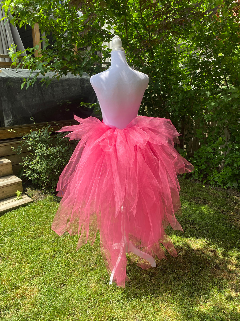 Hot Pink Pixie Cut Half Tutu — Adult Train, Tail, Bustle & Overskirt