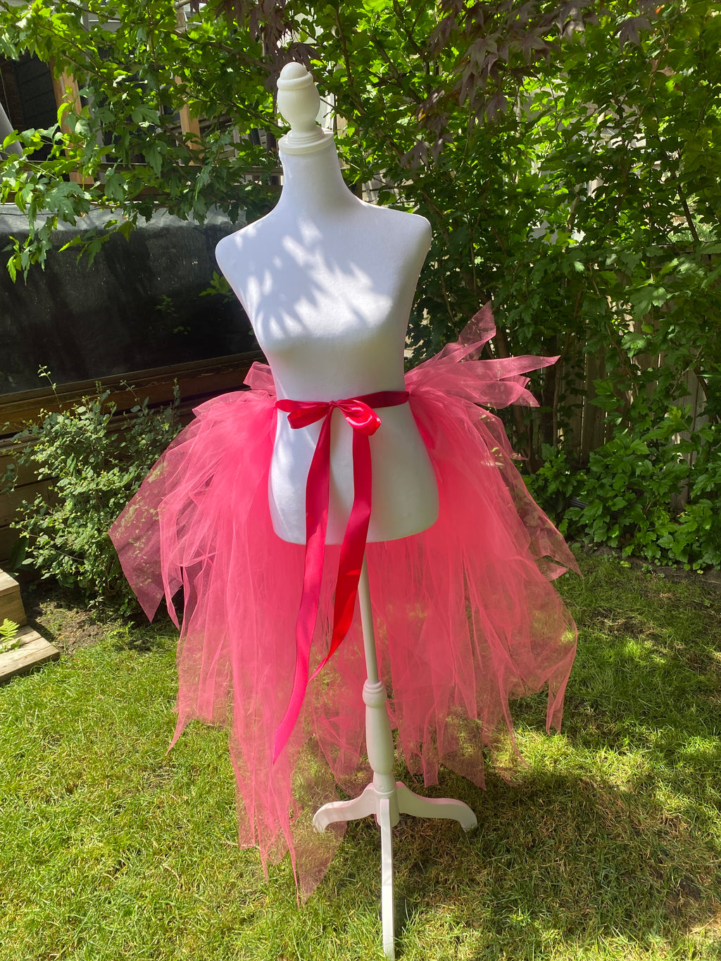 Hot Pink Pixie Cut Half Tutu — Adult Train, Tail, Bustle & Overskirt