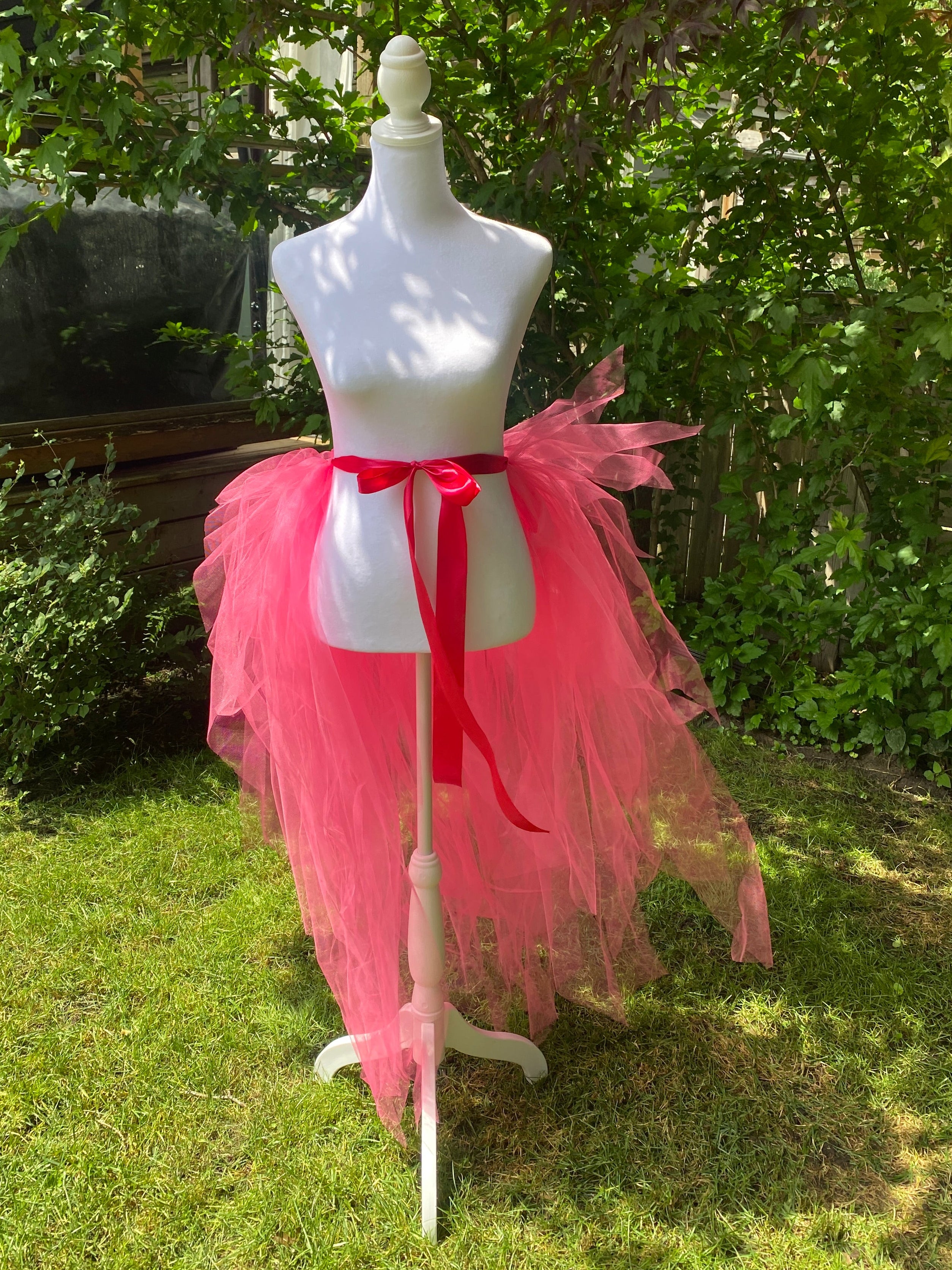 Hot Pink Pixie Cut Half Tutu — Adult Train, Tail, Bustle & Overskirt