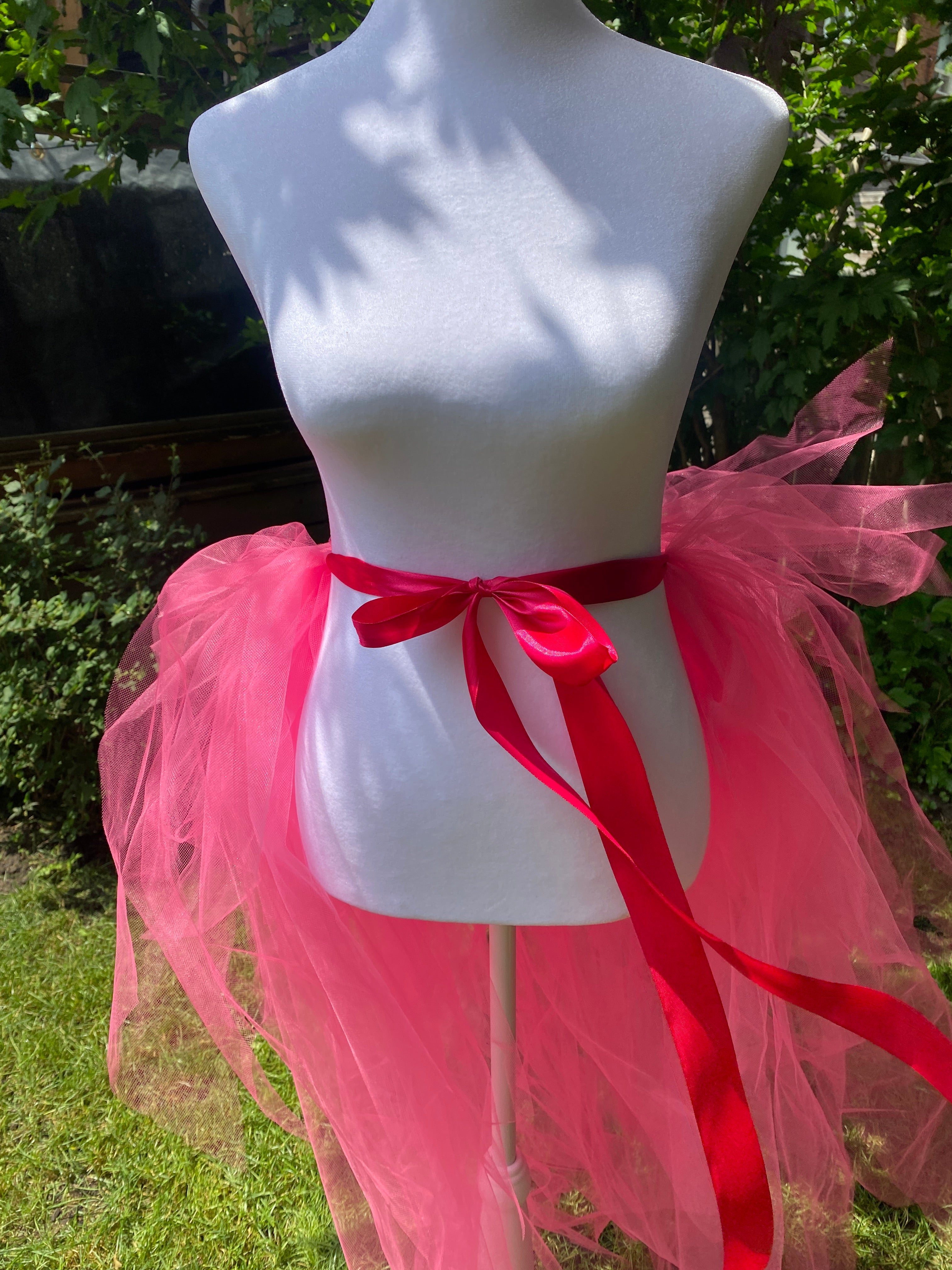 Hot Pink Pixie Cut Half Tutu — Adult Train, Tail, Bustle & Overskirt