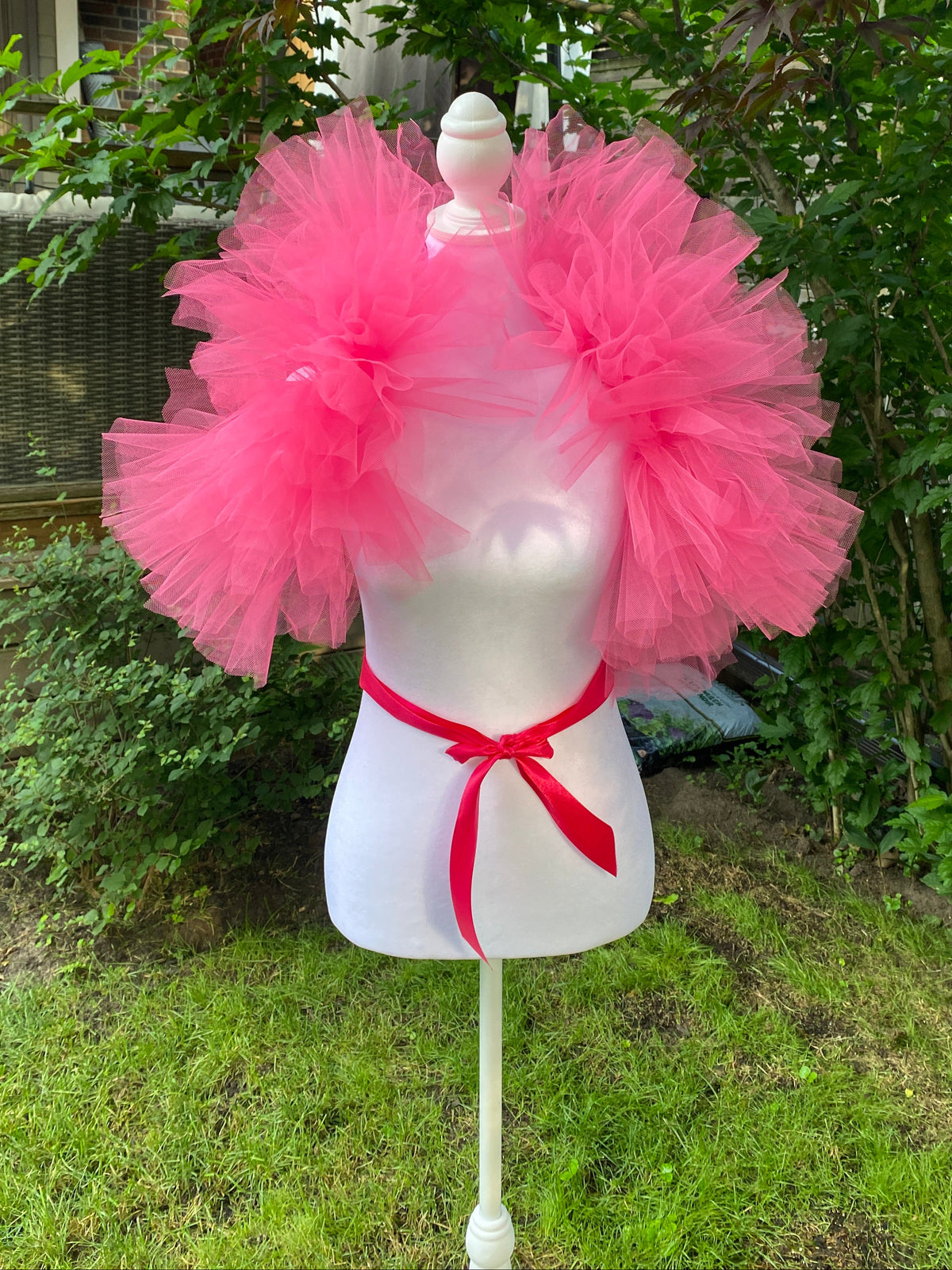 Hot Pink Tulle Boa Collar