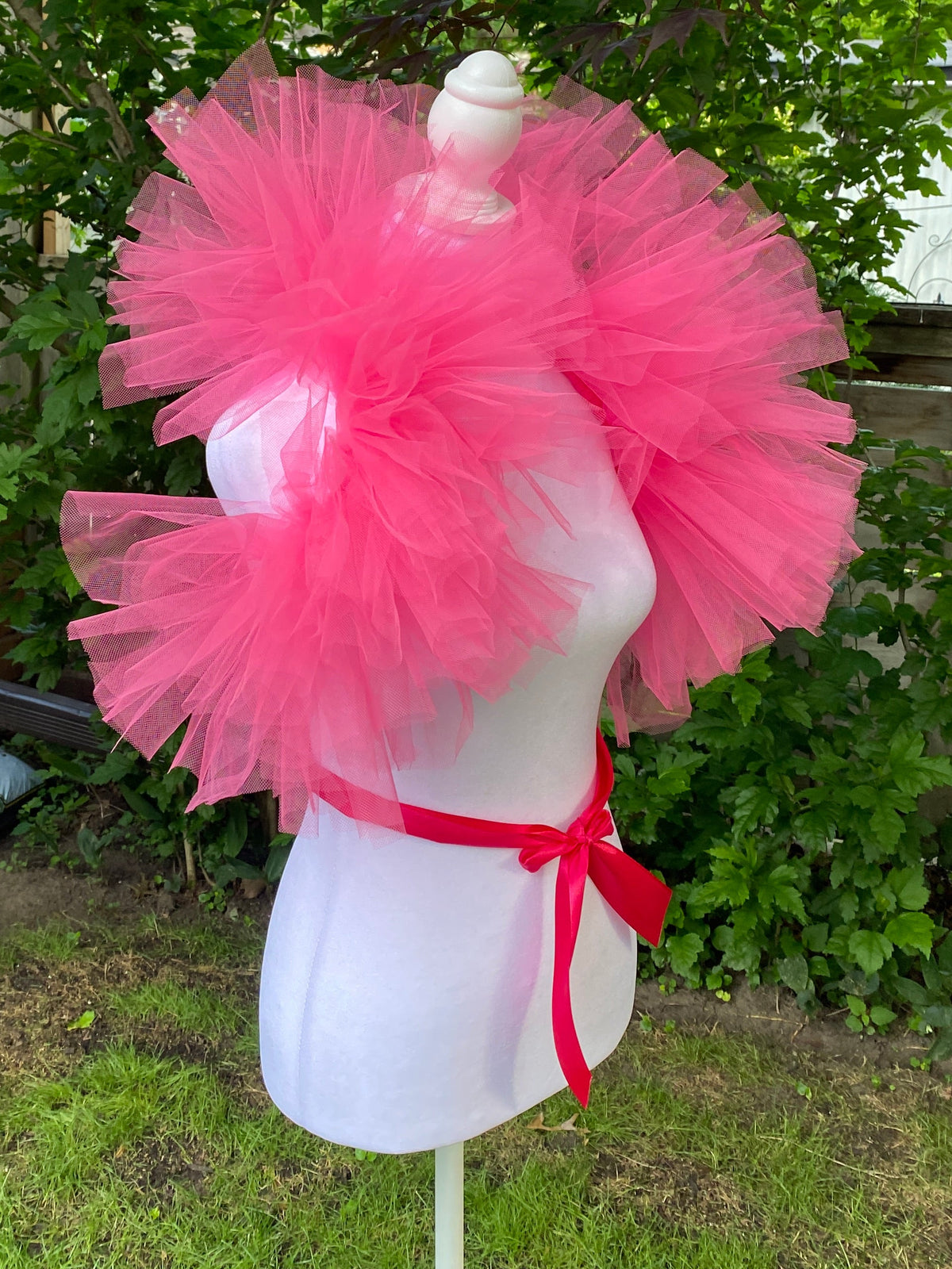 Hot Pink Tulle Boa Collar