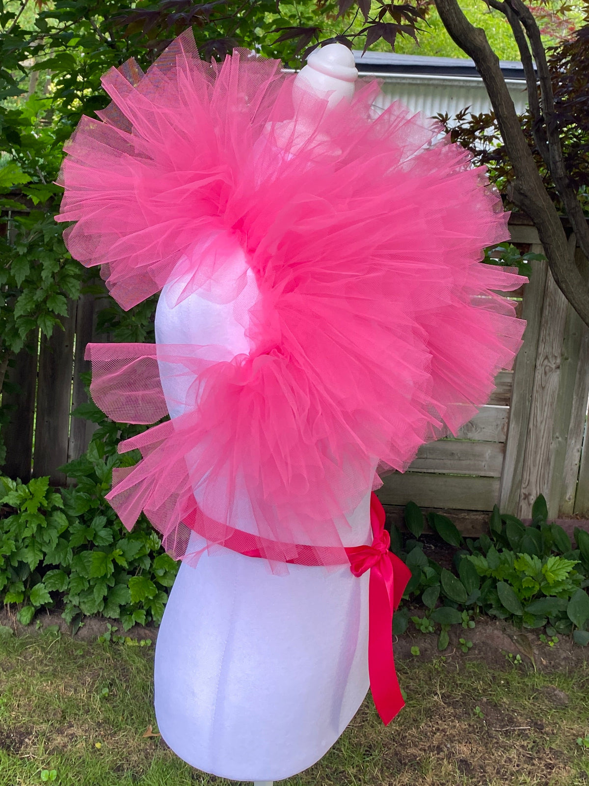 Hot Pink Tulle Clown Collar & Neck Ruffle