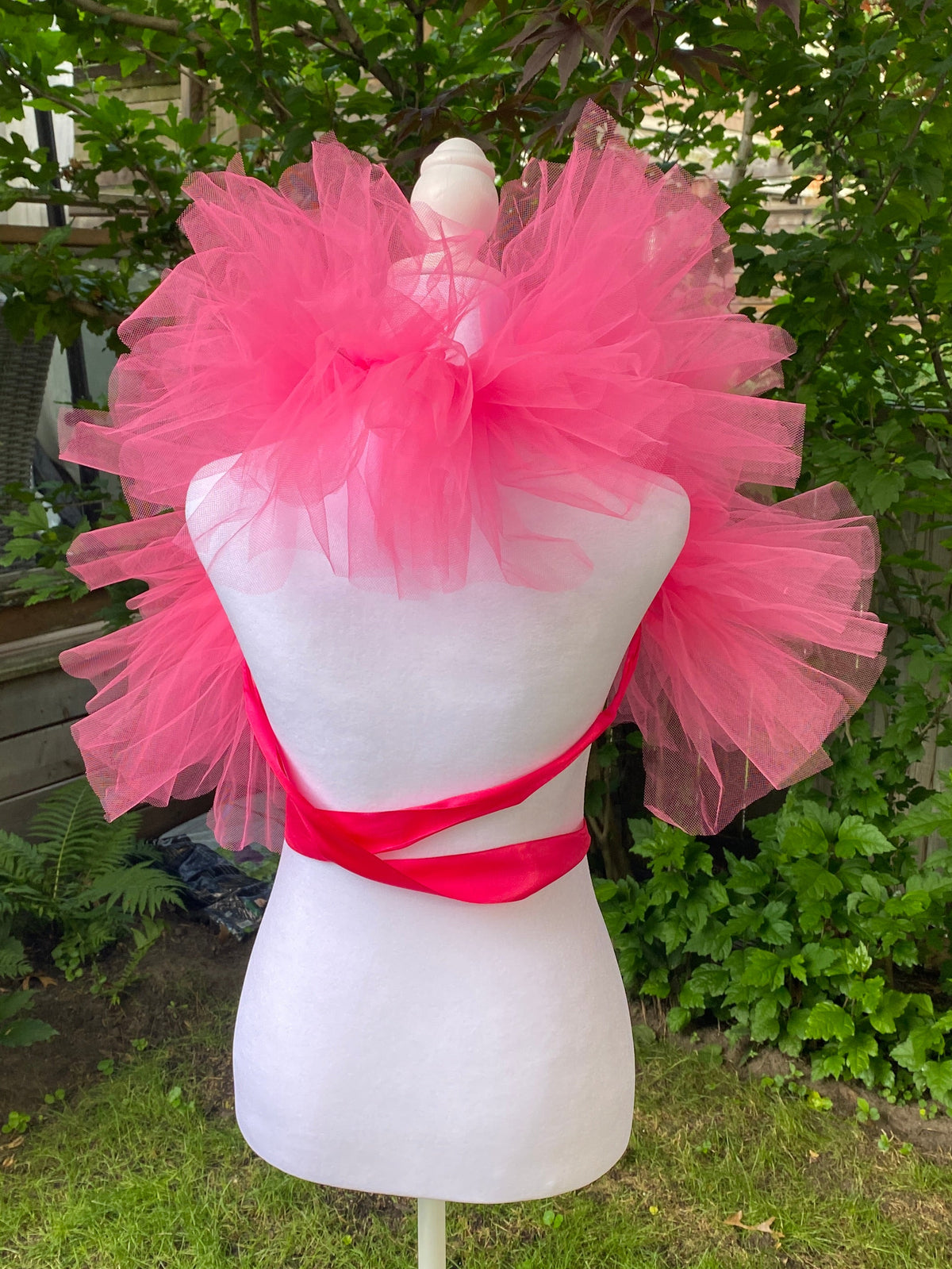Hot Pink Tulle Clown Collar & Neck Ruffle