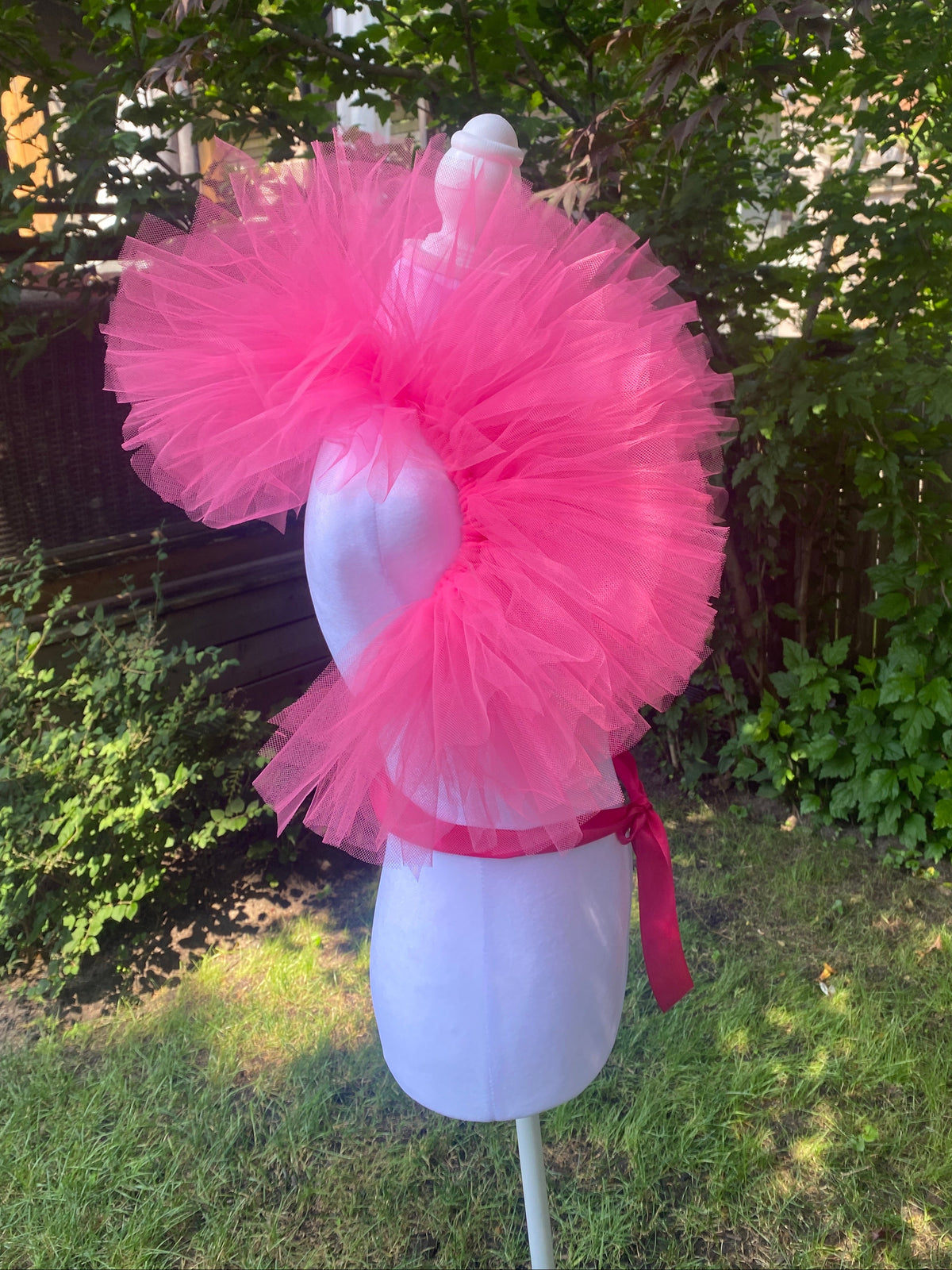 Hot Pink Tulle Clown Collar & Neck Ruffle