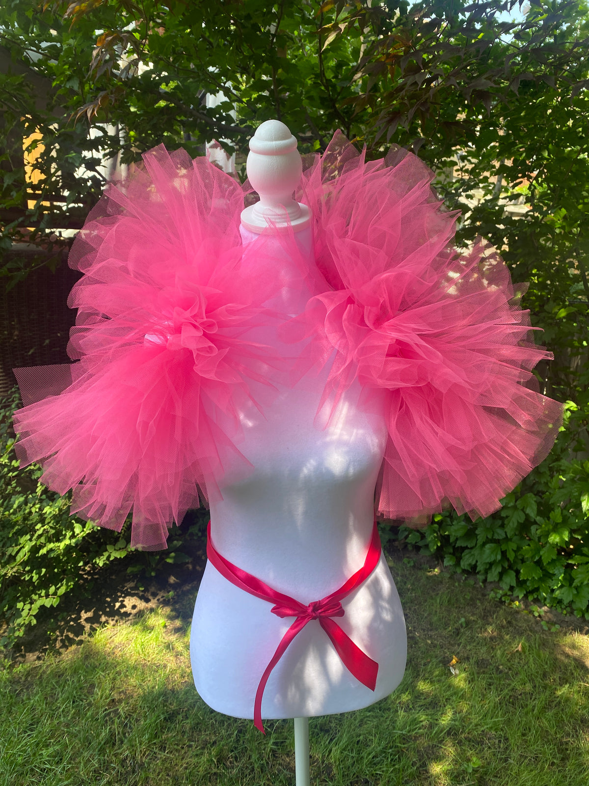 Hot Pink Tulle Clown Collar & Neck Ruffle