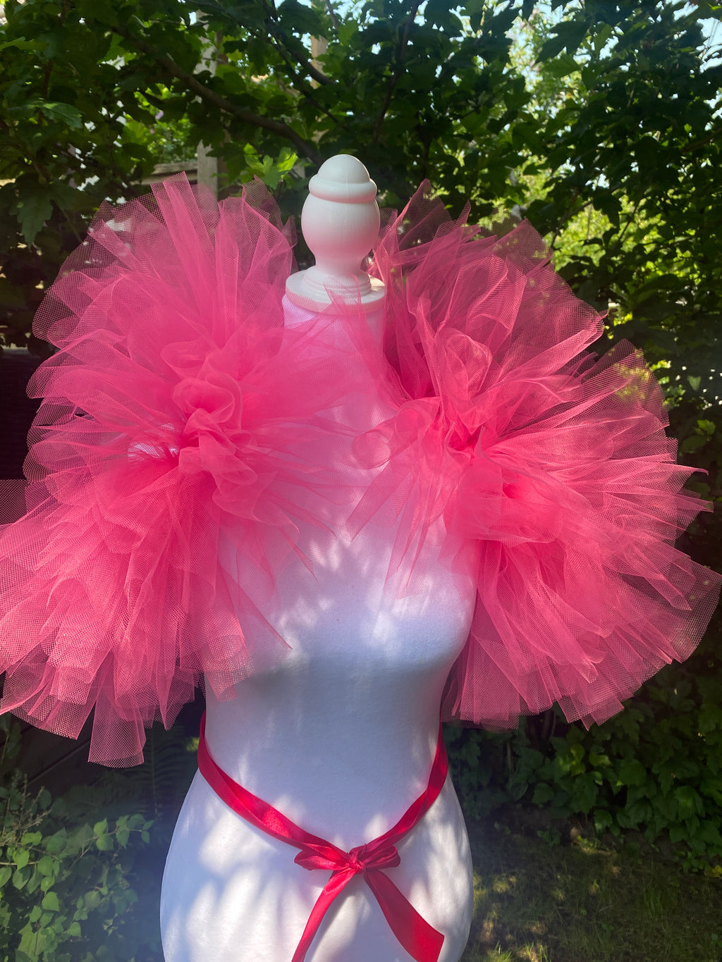 Hot Pink Tulle Clown Collar & Neck Ruffle