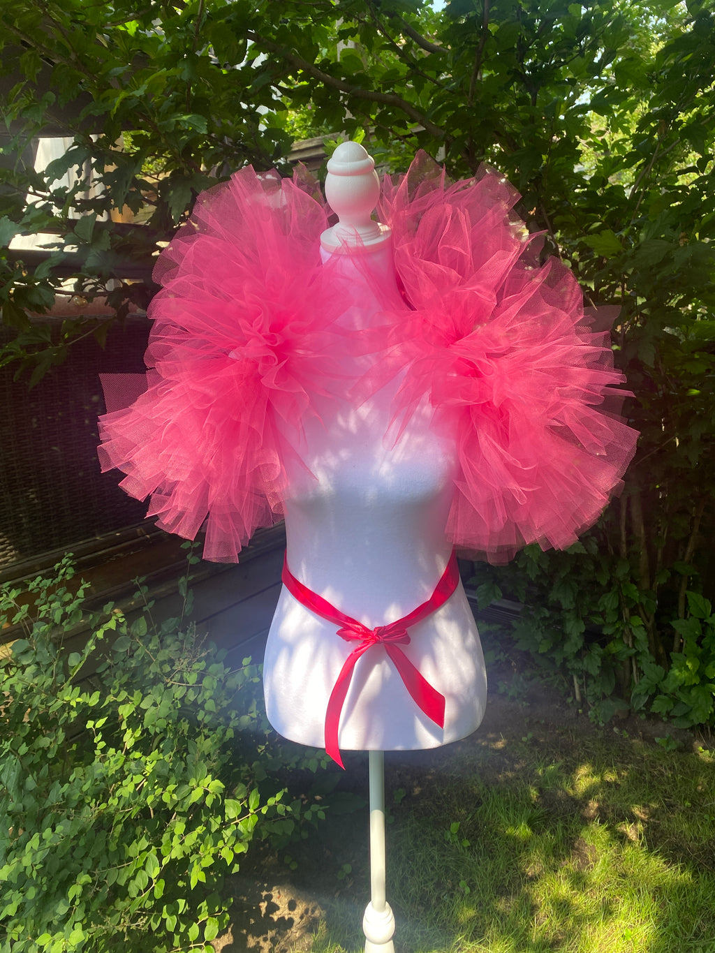 Hot Pink Tulle Clown Collar & Neck Ruffle