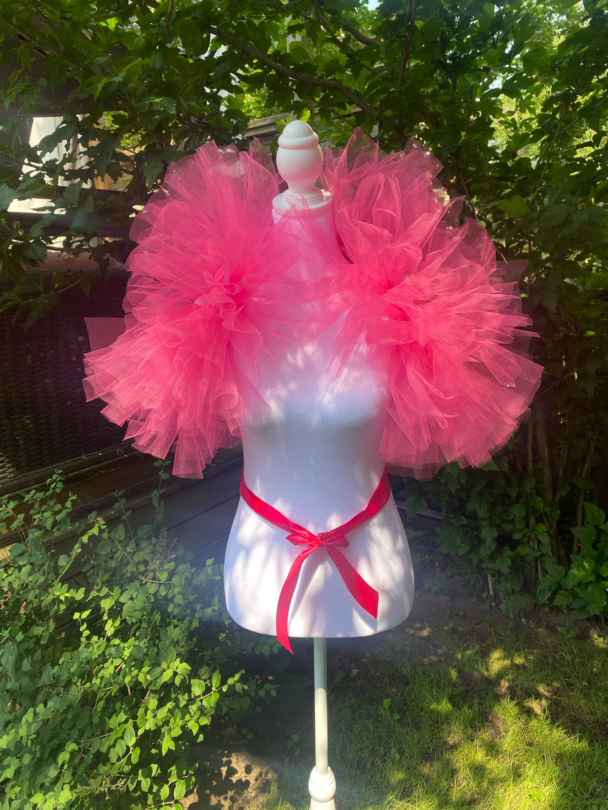 Hot Pink Tulle Boa Collar