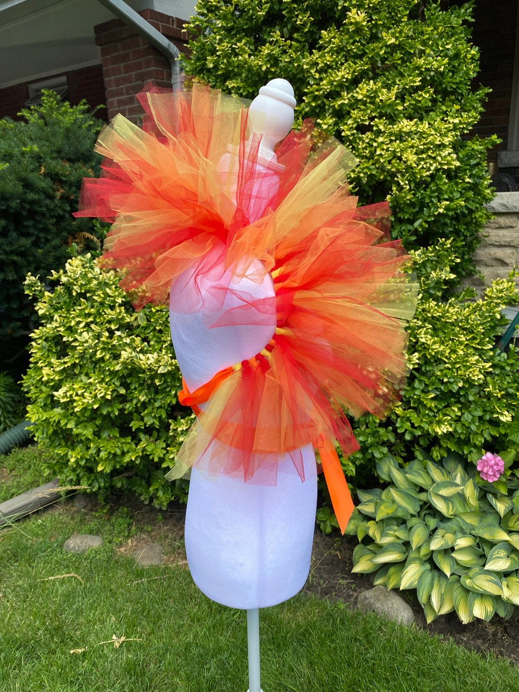 Fire Colors Tulle Boa Collar