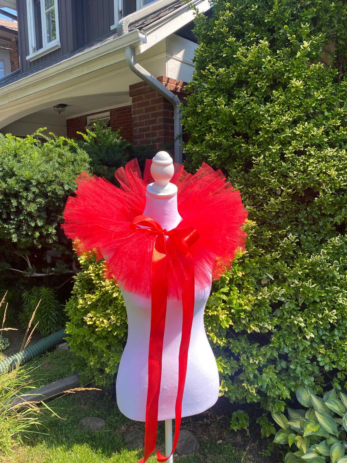 Red Tulle Boa Collar