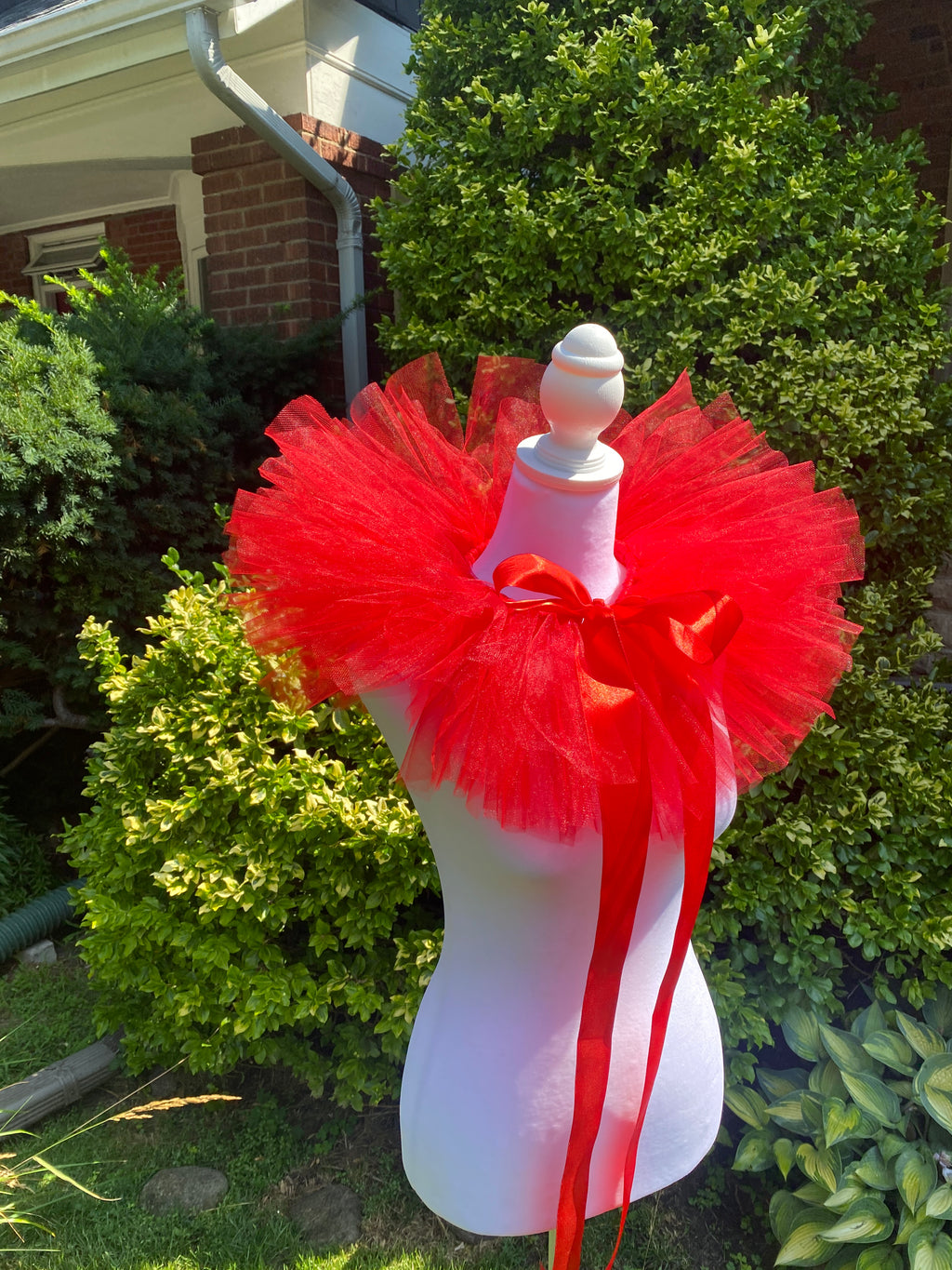 Red Tulle Boa Collar