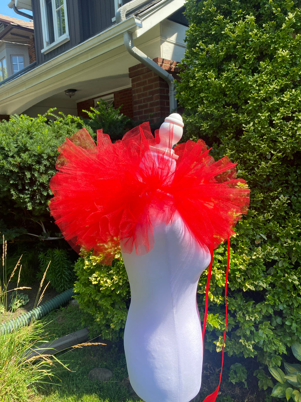Red Tulle Boa Collar