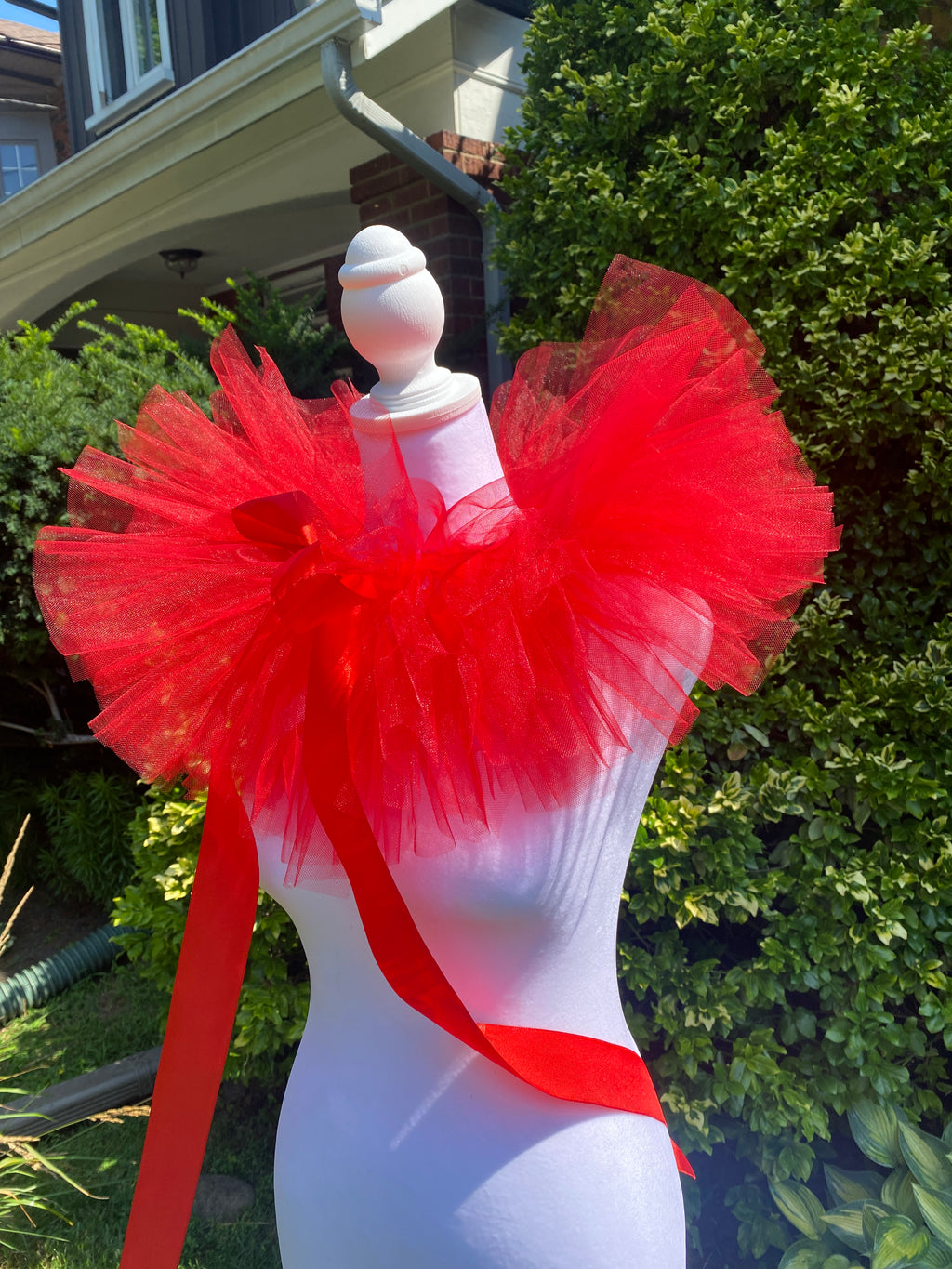 Red Tulle Boa Collar