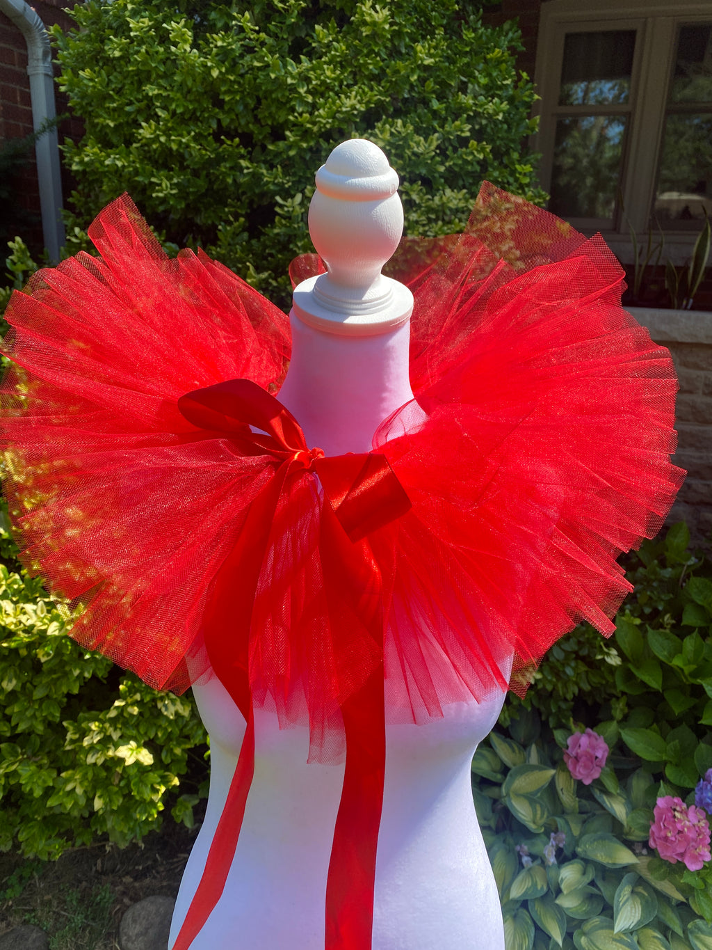 Red Tulle Boa Collar