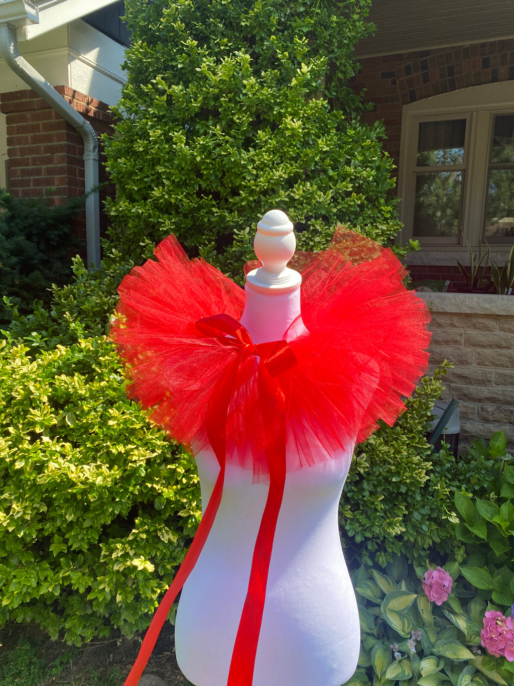 Red Tulle Boa Collar