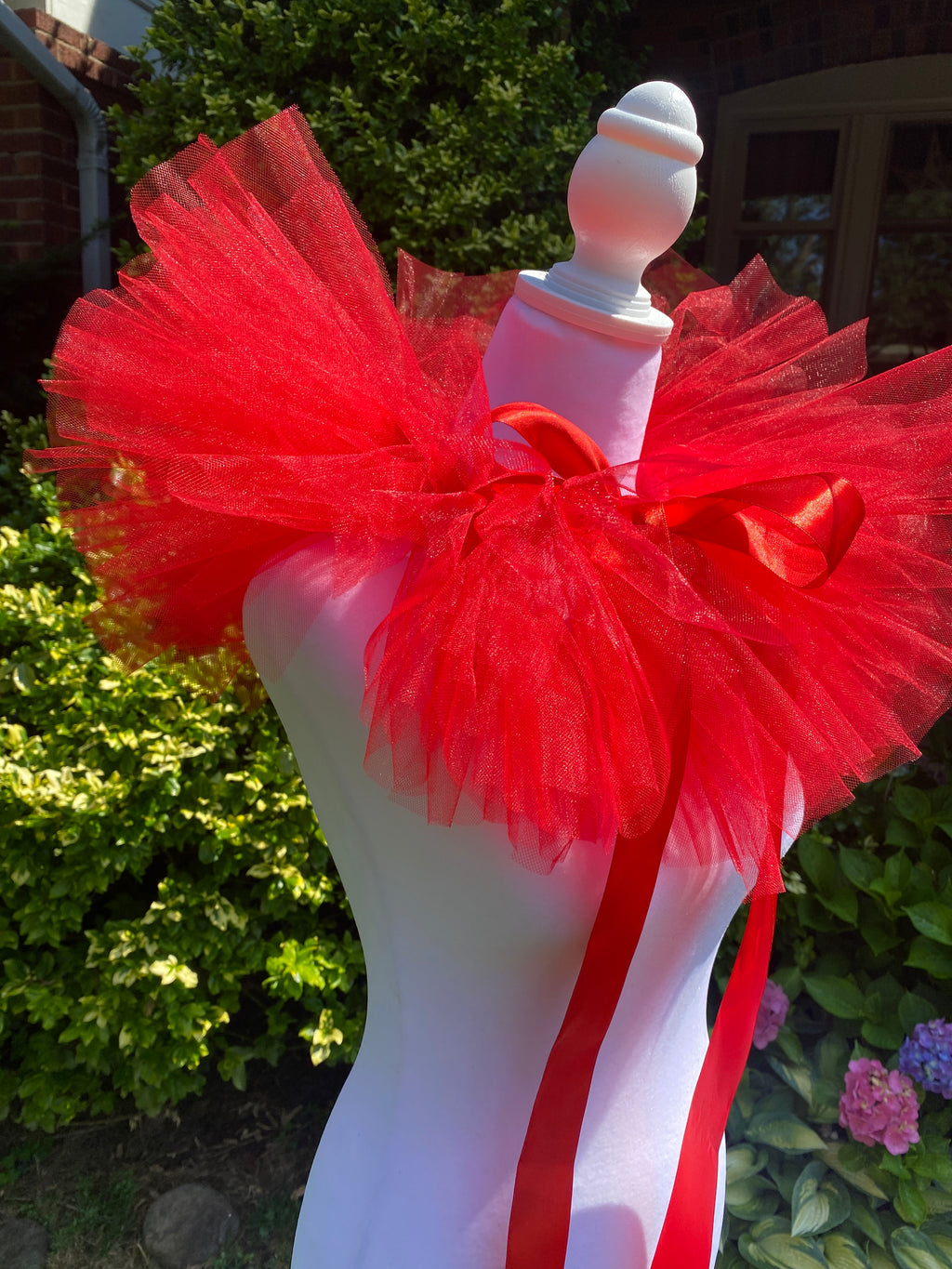 Red Tulle Boa Collar