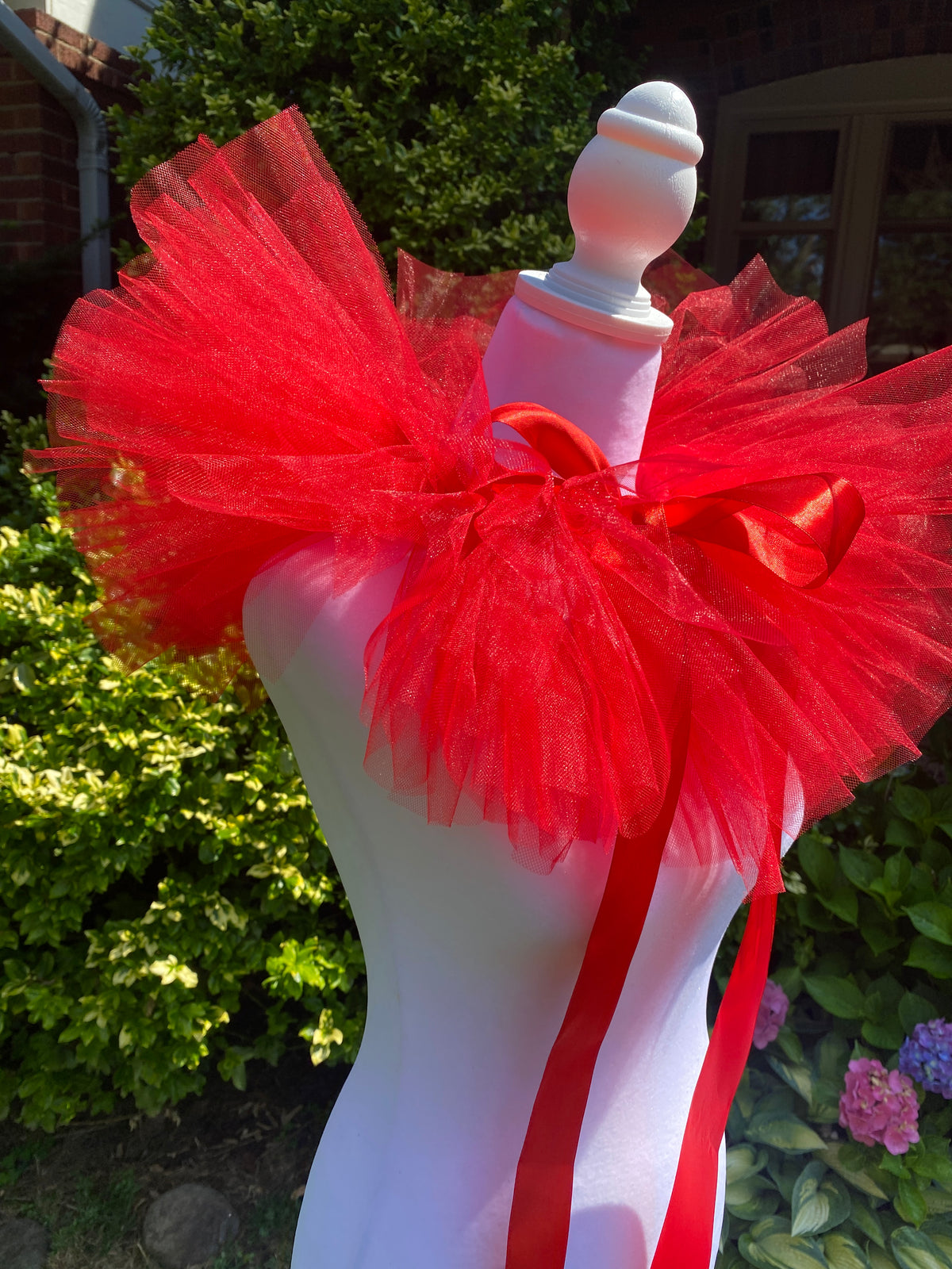 Red Tulle Boa Collar