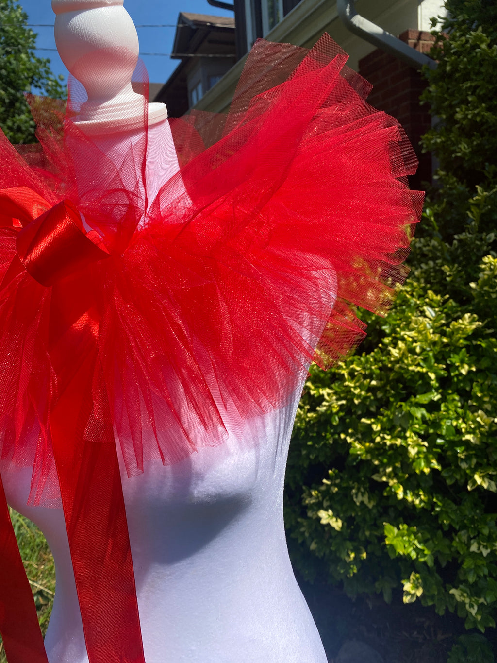 Red Tulle Boa Collar