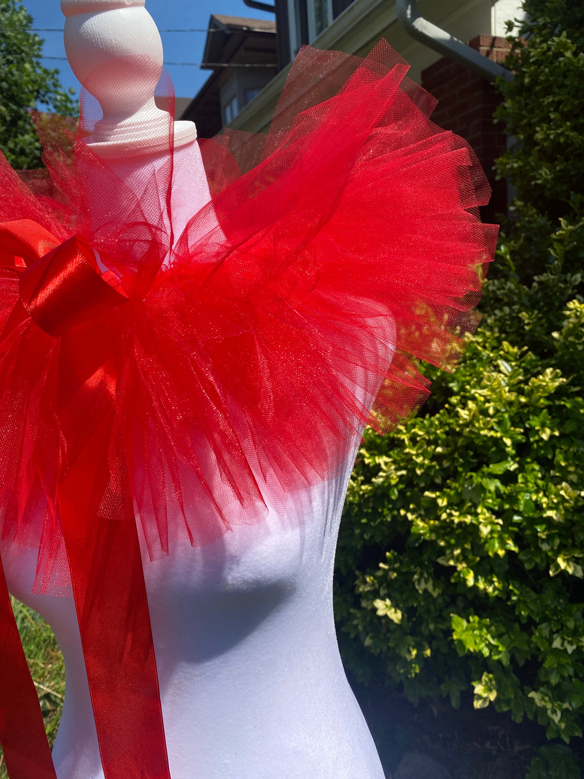 Red Tulle Boa Collar