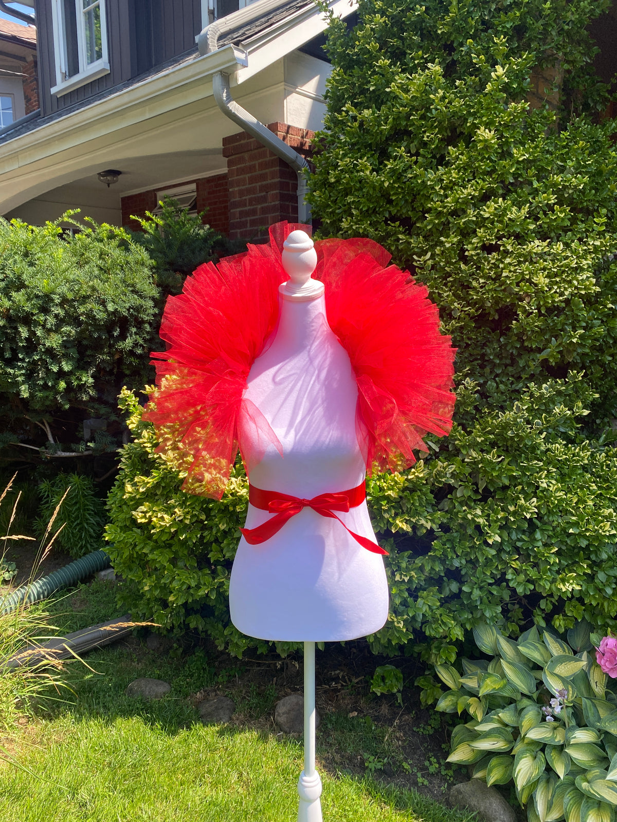 Red Tulle Boa Collar