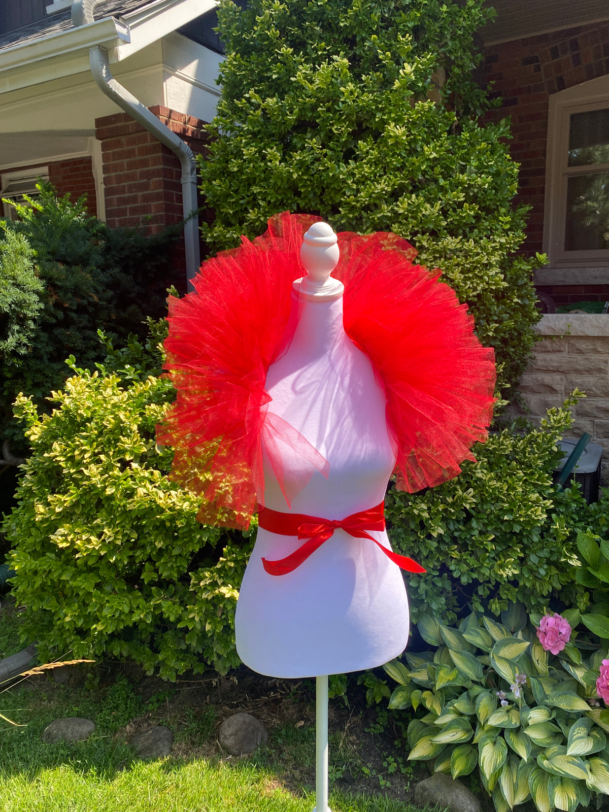 Red Tulle Boa Collar