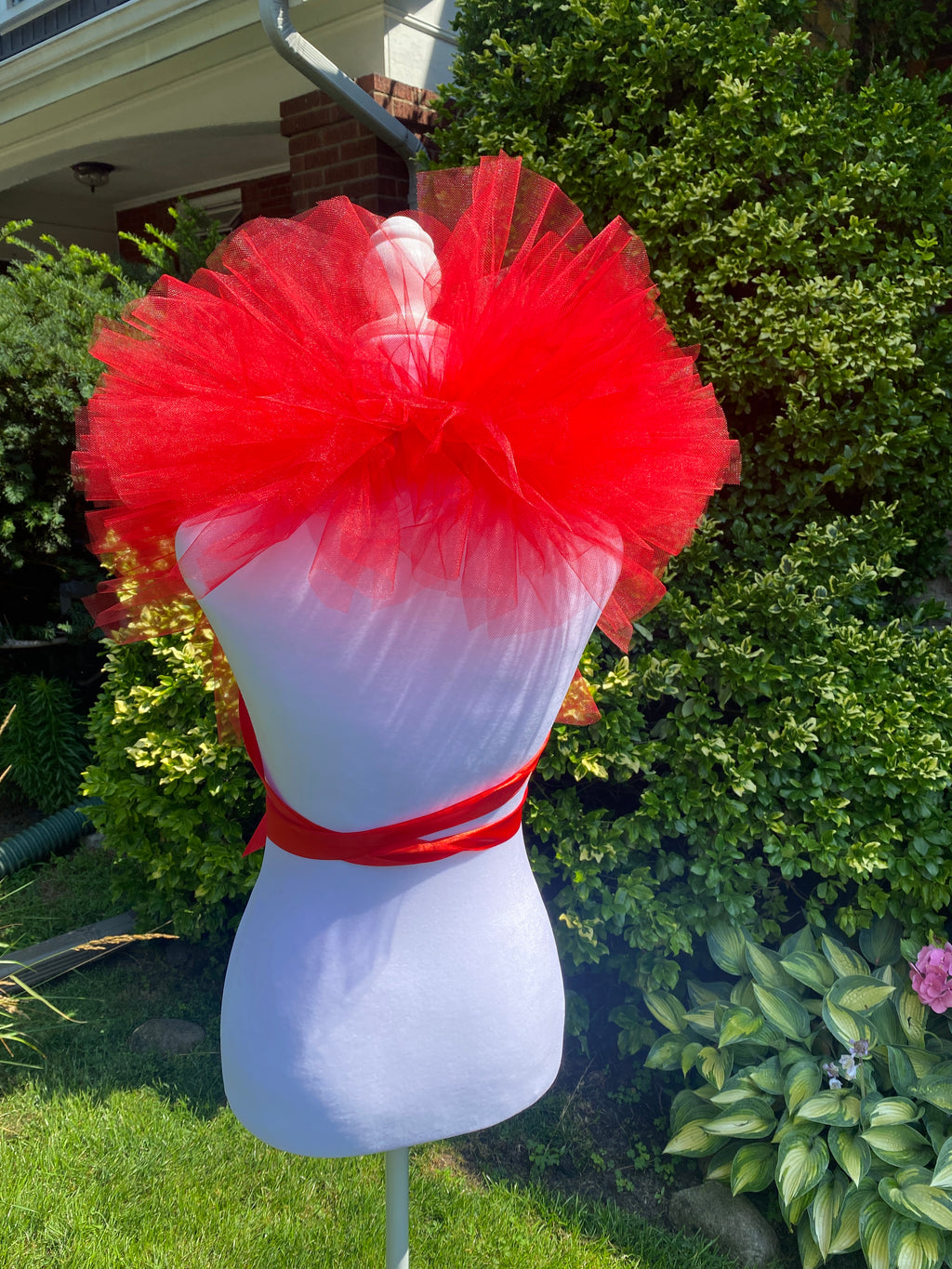 Red Tulle Boa Collar